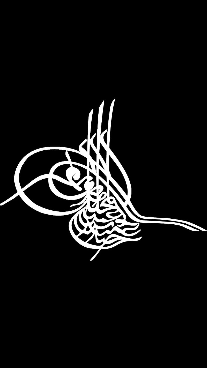 800x1422 Osmanli Tugra, flag, black, kurt, osmanli tugrasi, ottoman, ottoman empire, turk, HD phone wallpaper