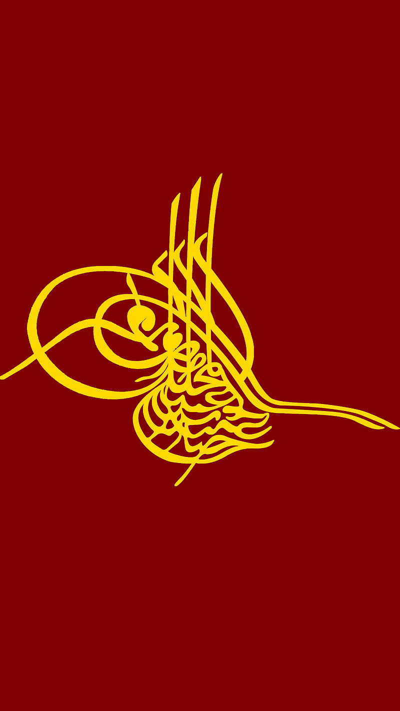 800x1422 Osmanli Tugra Gold, flag, kurt, osmanli tugrasi, ottoman, ottoman empire, turk, HD phone wallpaper