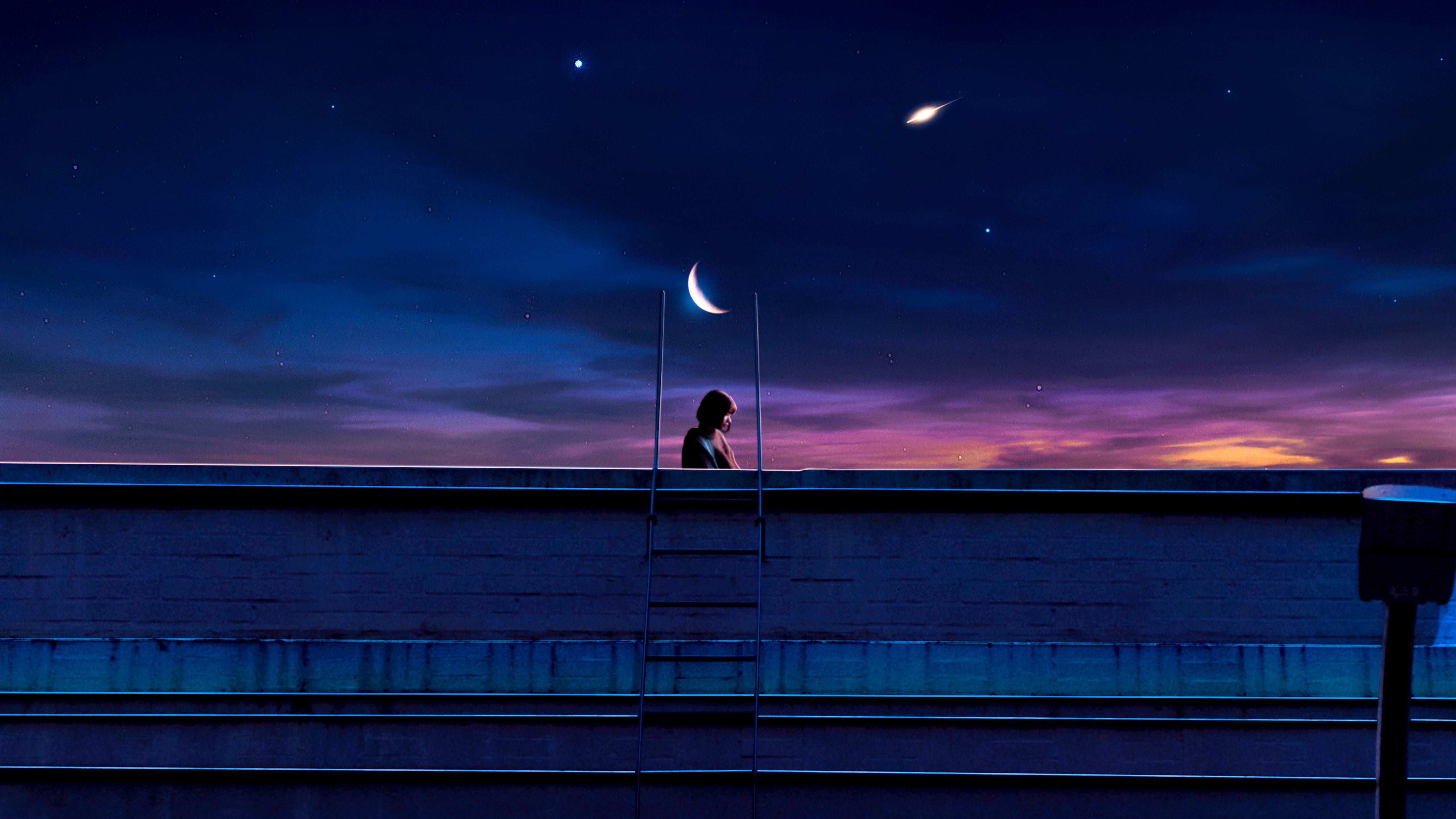 5120x2880 Lofi Girl Moon 5k Wallpaper, HD Artist Wallpaper, 4k Wallpaper, Image, Background, Photos and Picture