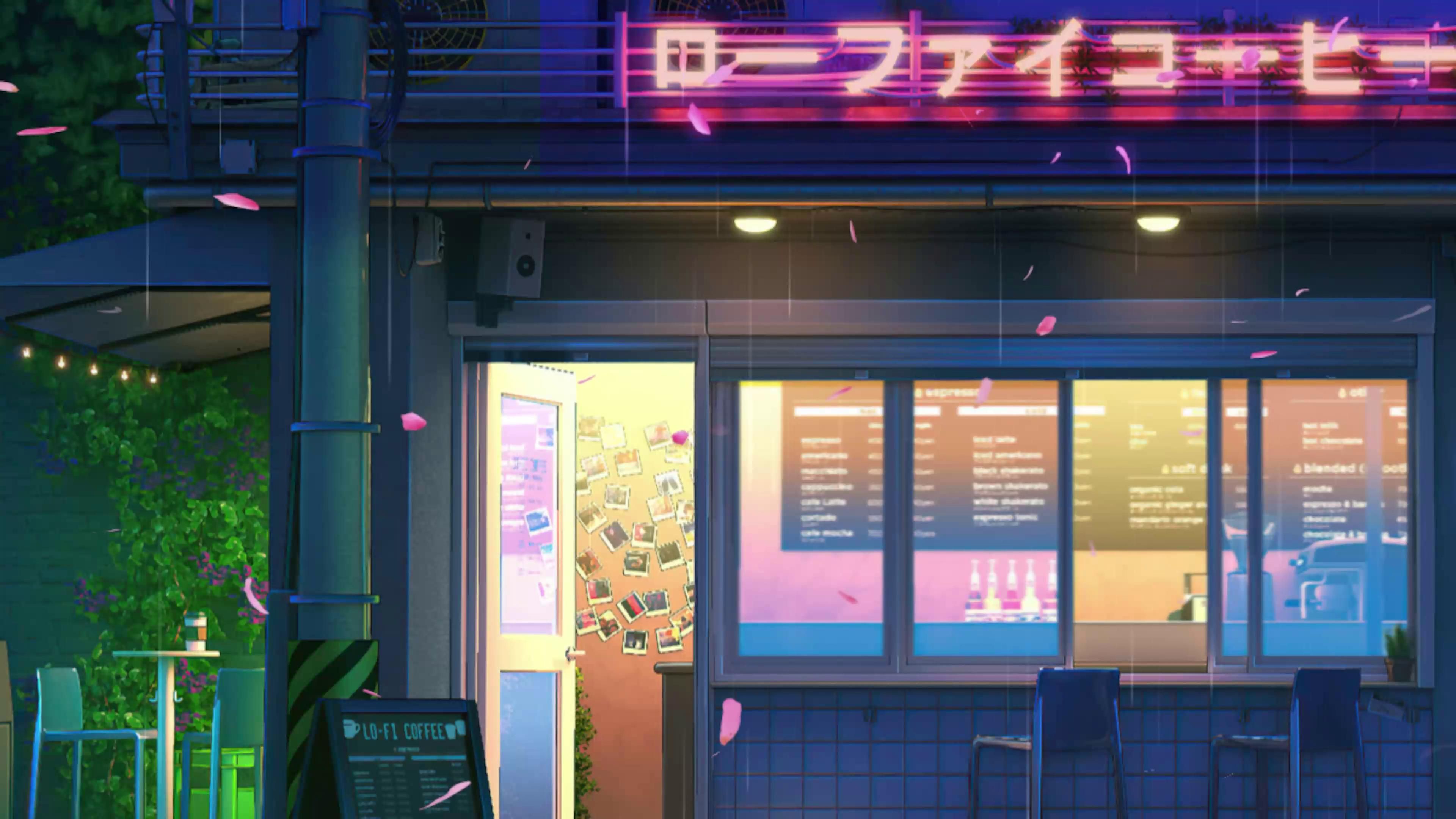3840x2160 Lofi Cafe in Evening Live Wallpaper