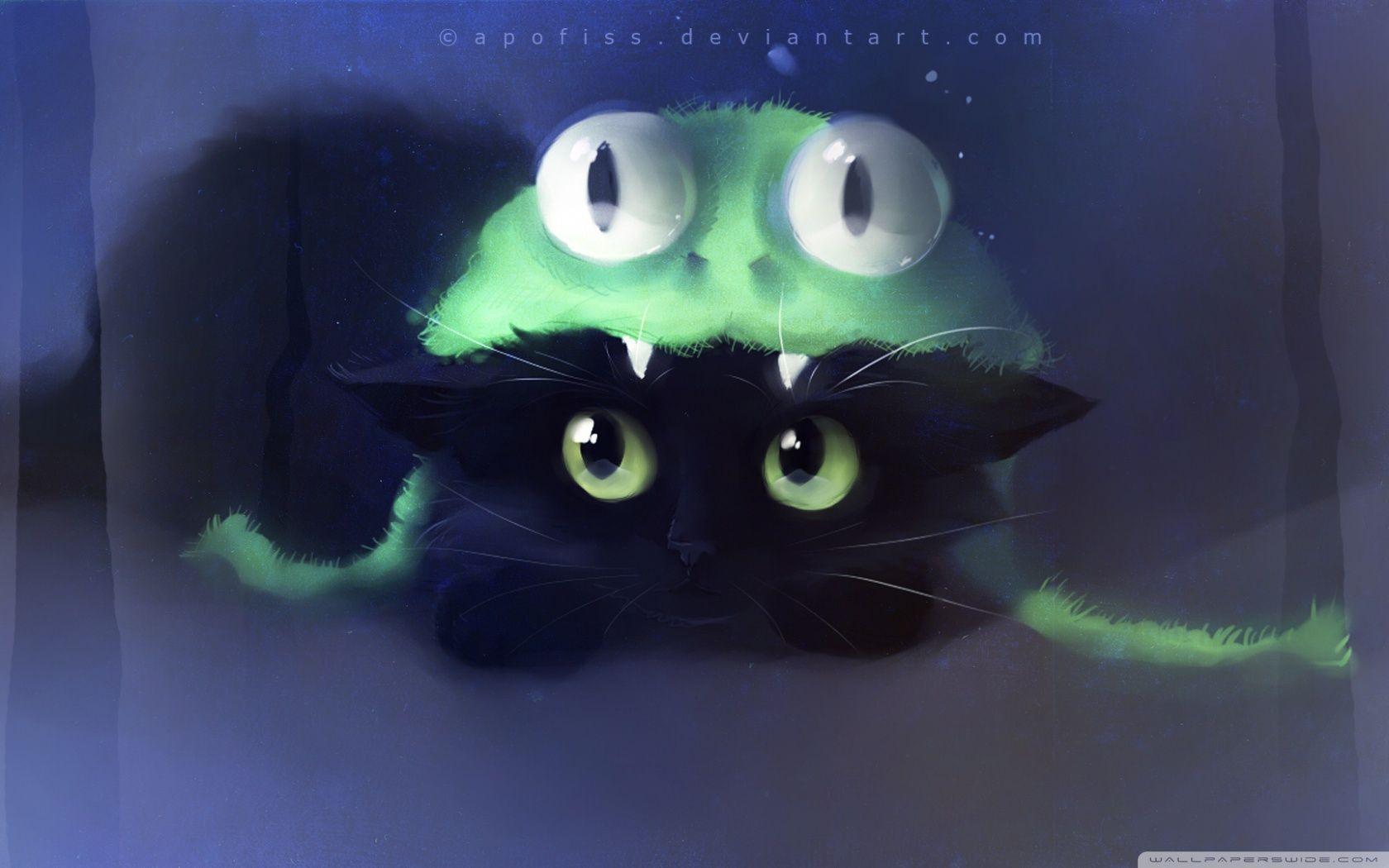 1680x1050 Frog Cat Painting Ultra HD Desktop Background Wallpaper for 4K UHD