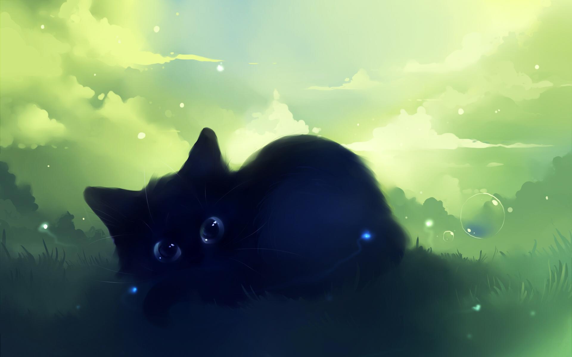 1920x1200 Free download Wallpaper Cats Animals Painting Art [1920x1200]