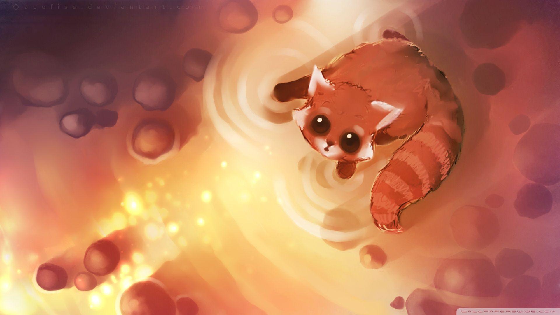 1920x1080 Shining Cat Painting Ultra HD Desktop Background Wallpaper for 4K