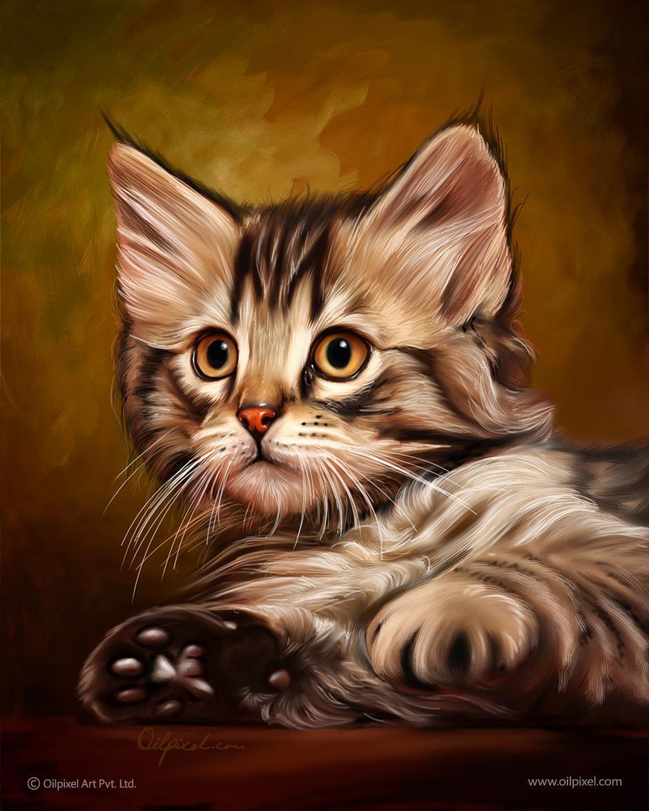 940x1175 Cat Painting Wallpaper