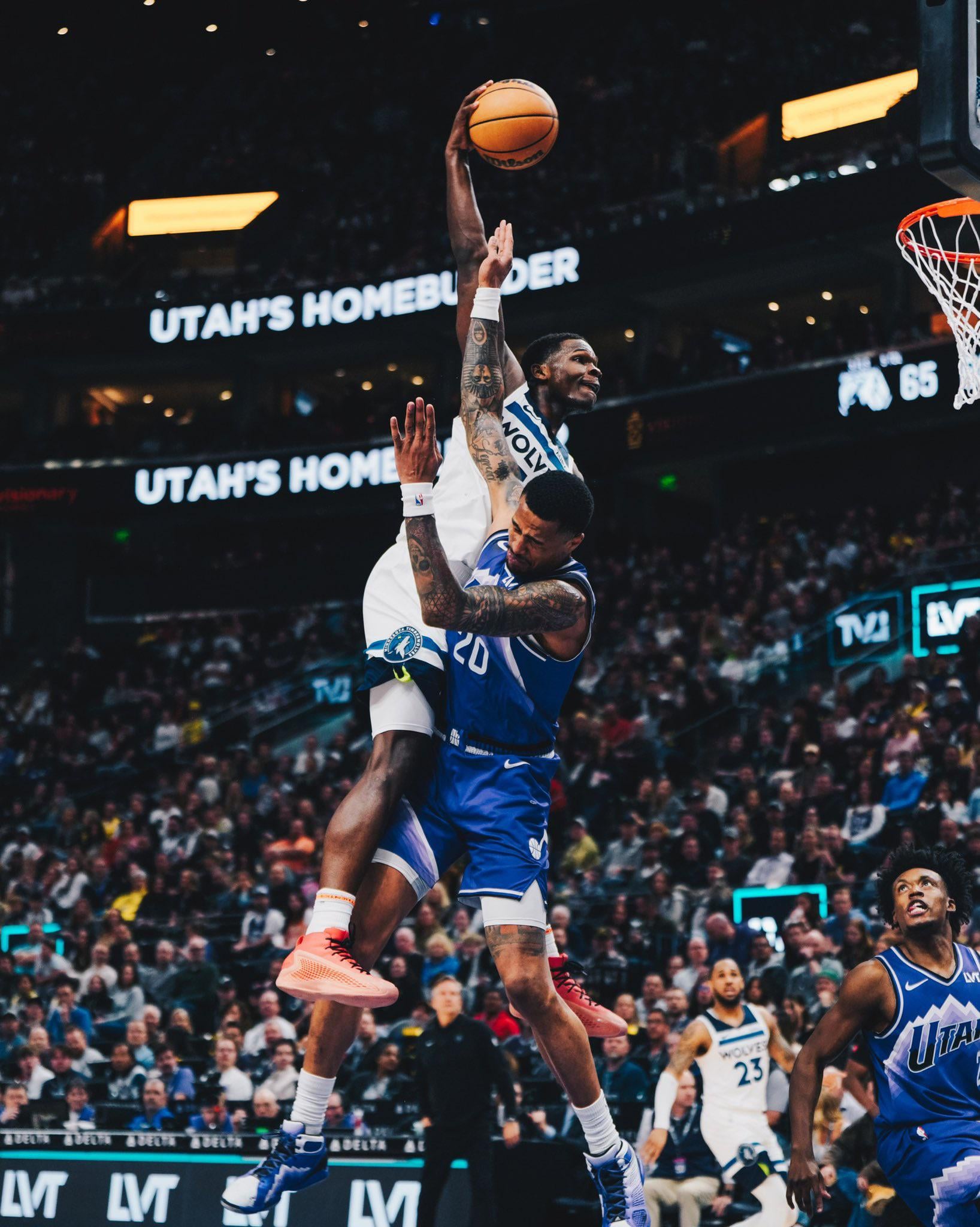 1636x2048 Highlight Anthony Edwards with an absolute baptism on John Collins for the Monster Poster Slam