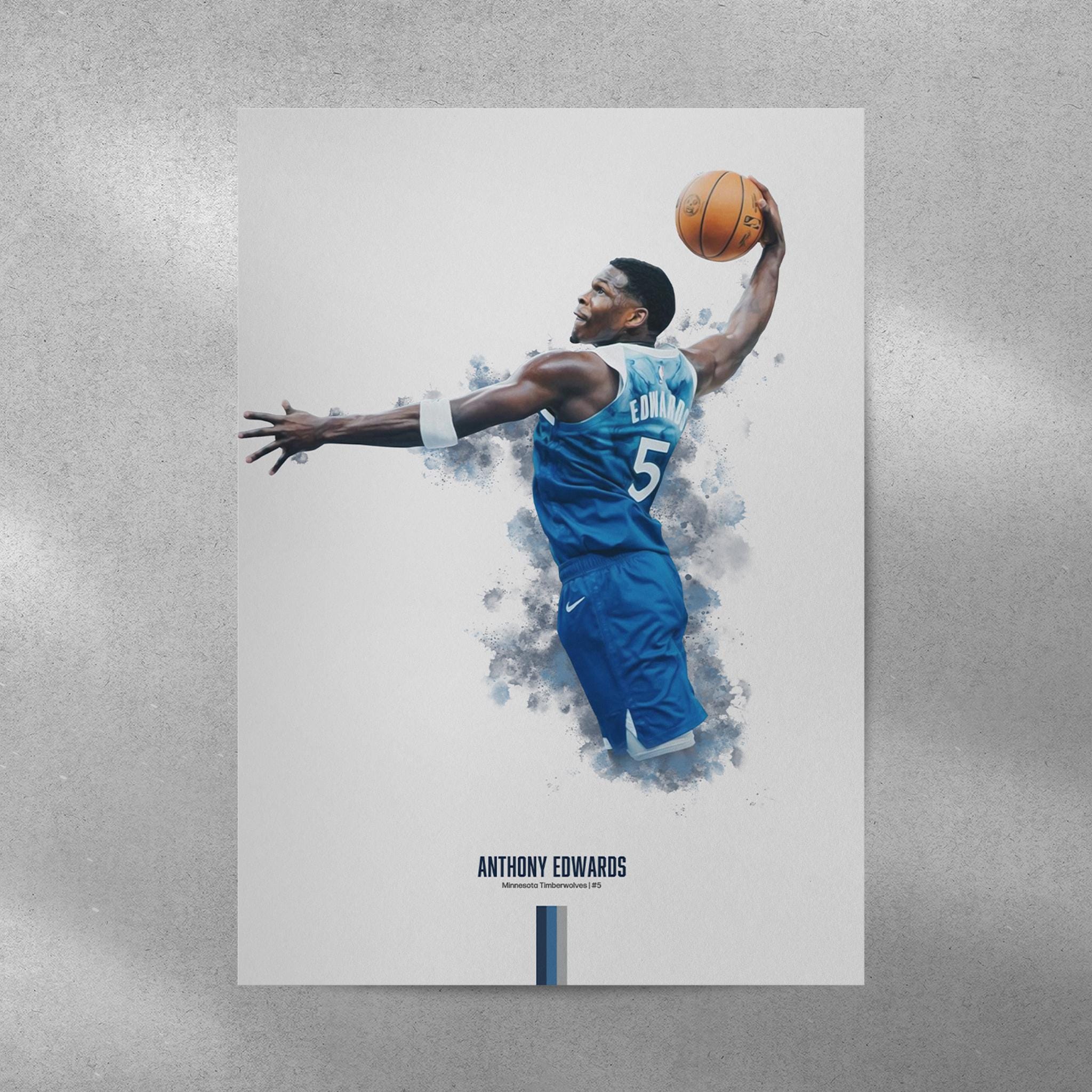 2048x2048 Anthony Edwards Minnesota Timberwolves Poster: NBA Basketball Wall Art