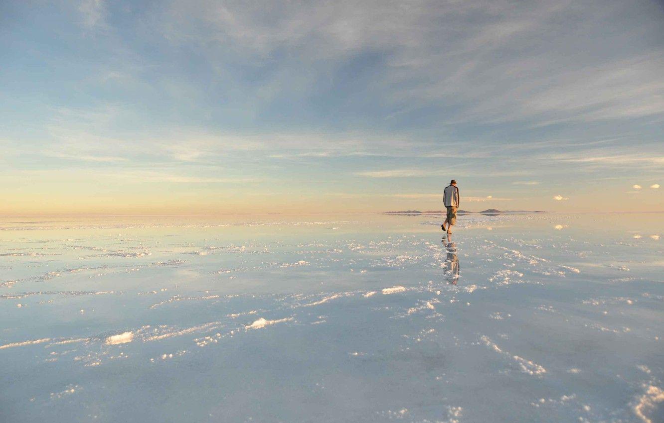 1332x850 Wallpaper water, people, Salar de uyuni, Bolivia, salt marsh