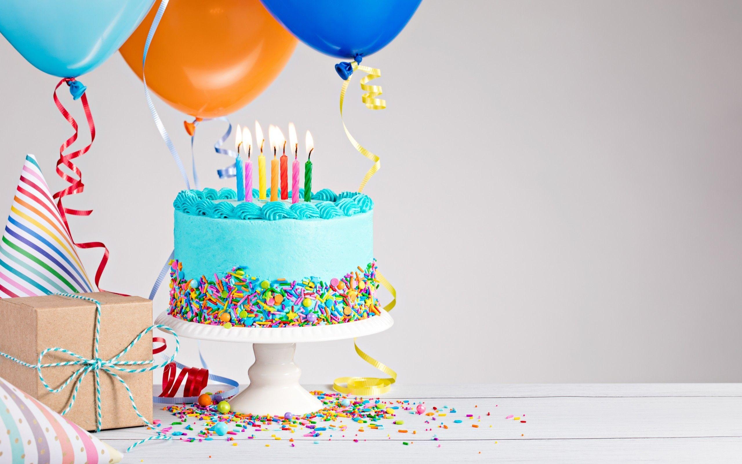 2560x1600 Download 2560x1600 Birthday Cake, Balloons, Celebration, Candy