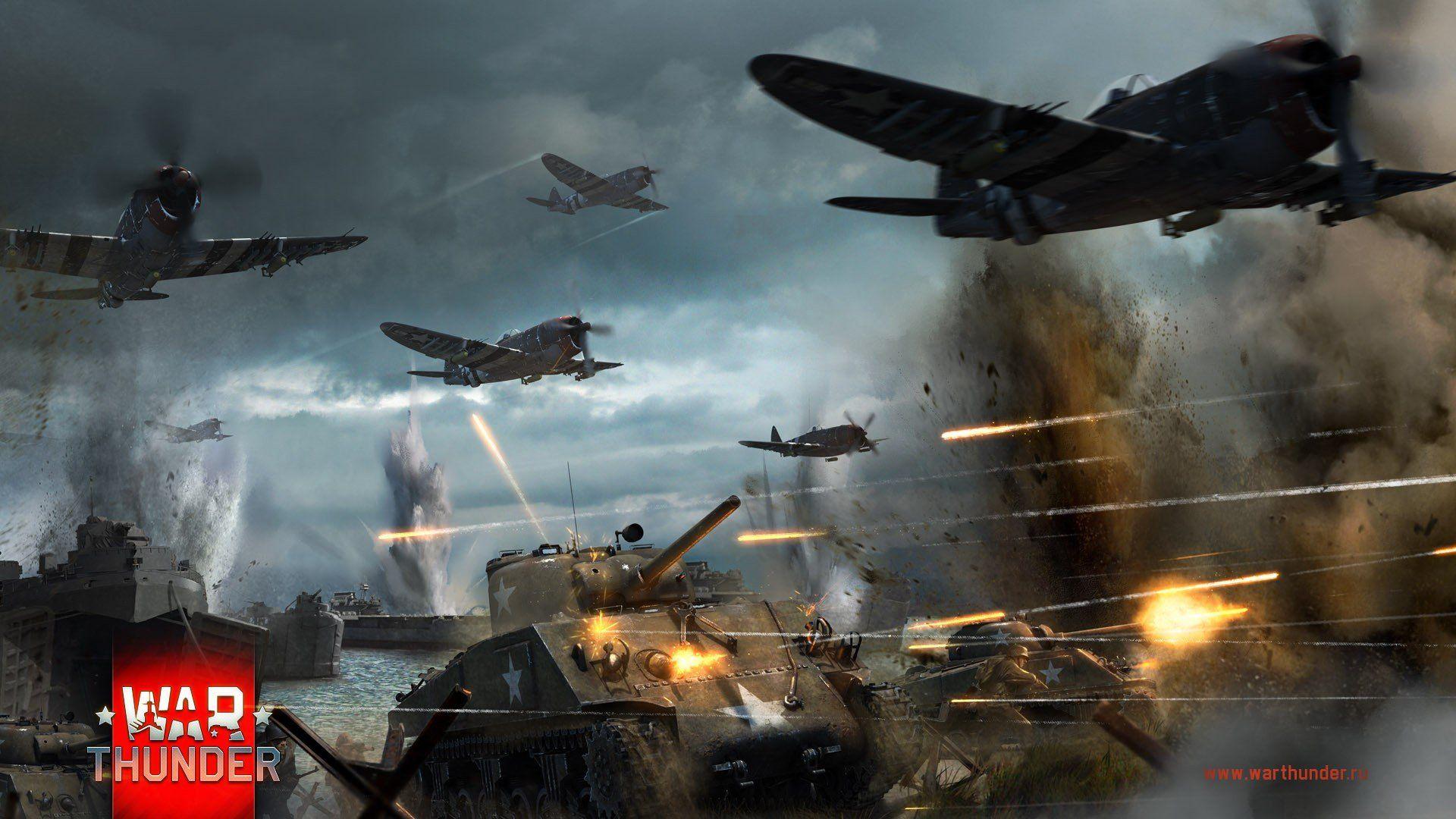 1920x1080 War Thunder, Tank, Airplane, M4 Sherman, Gaijin Entertainment, P