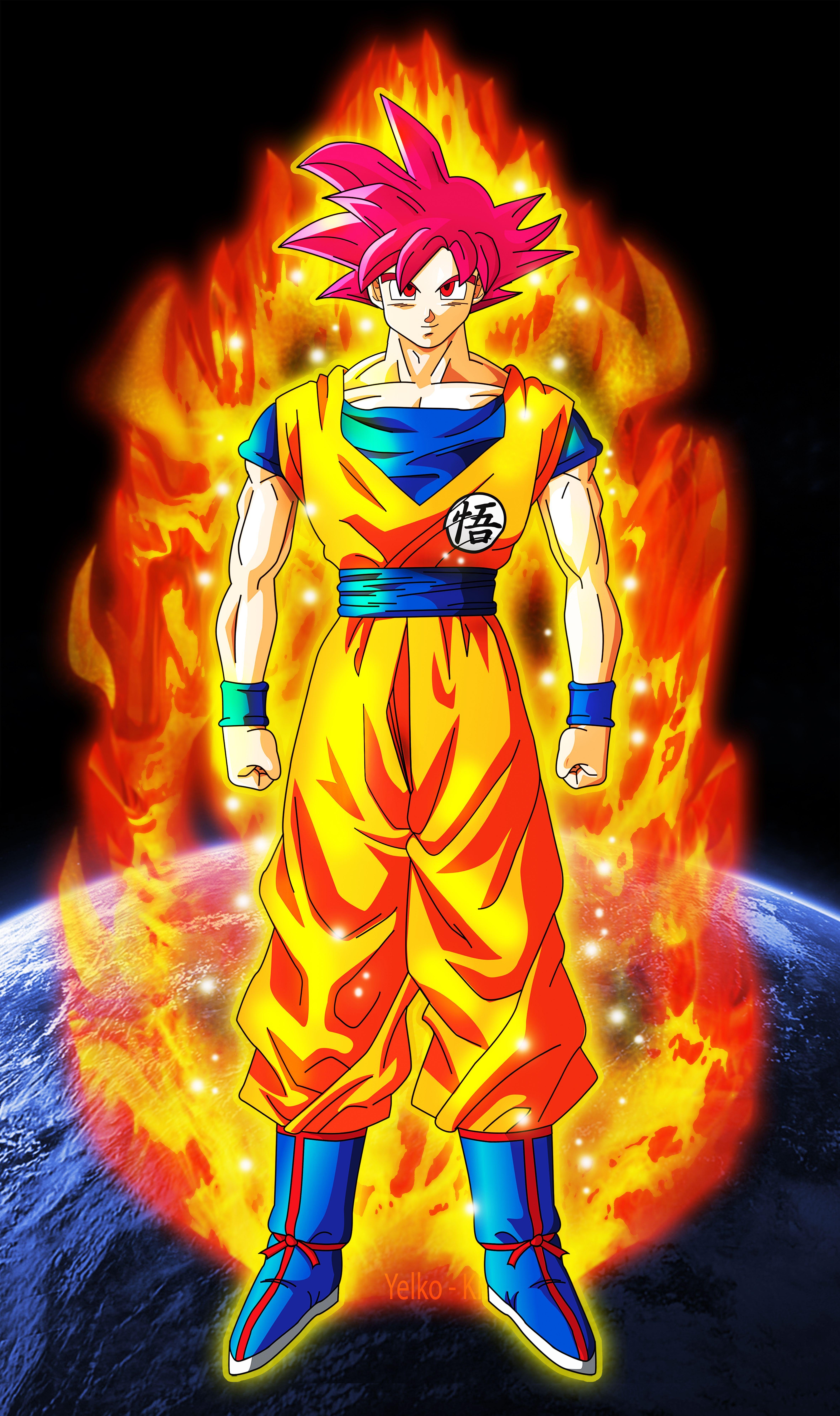 4724x7962 Goku Super Saiyan God 2 - hình nền