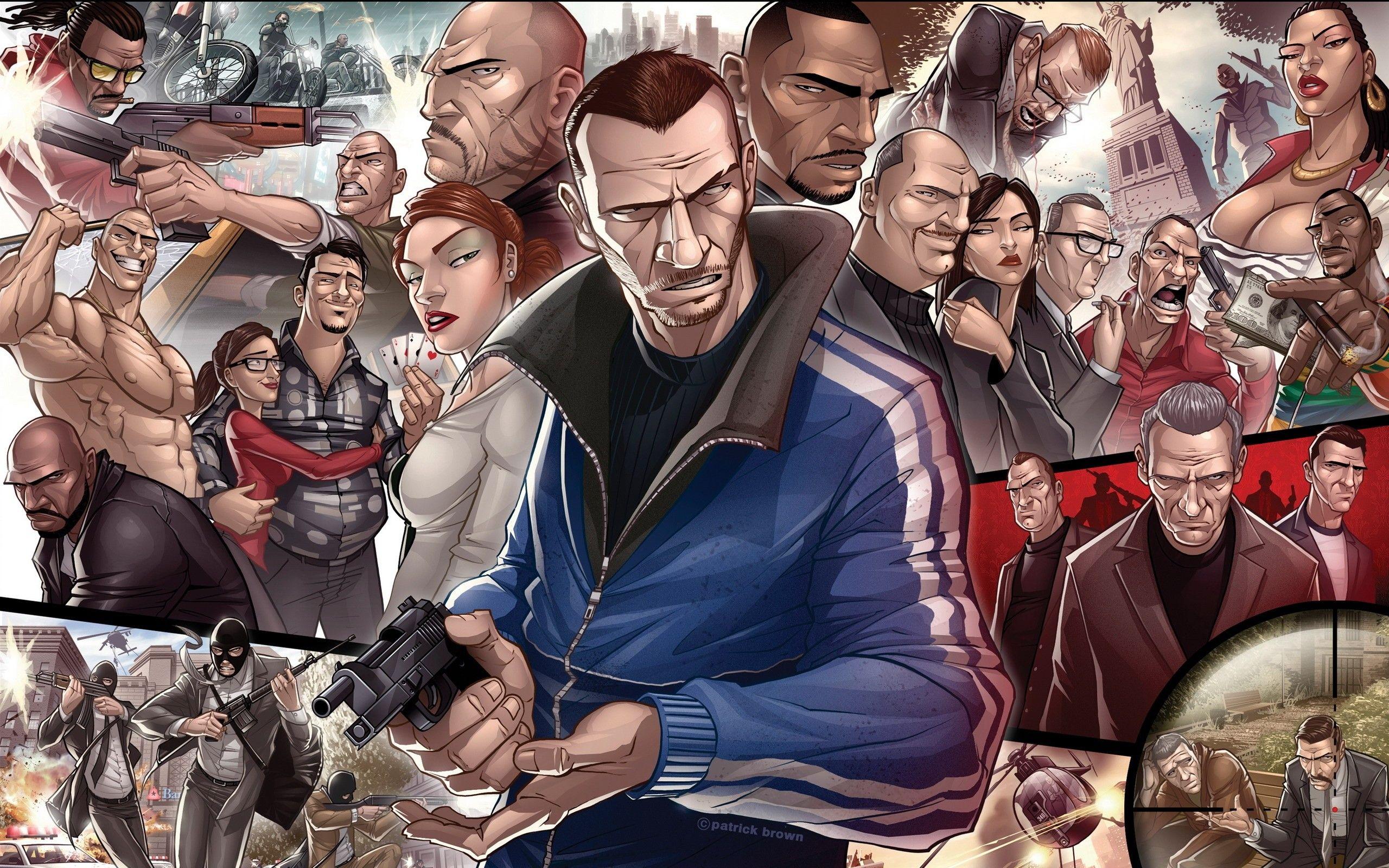 2560x1600 video, Games, Grand, Theft, Auto, Niko, Bellic, Characters, Grand