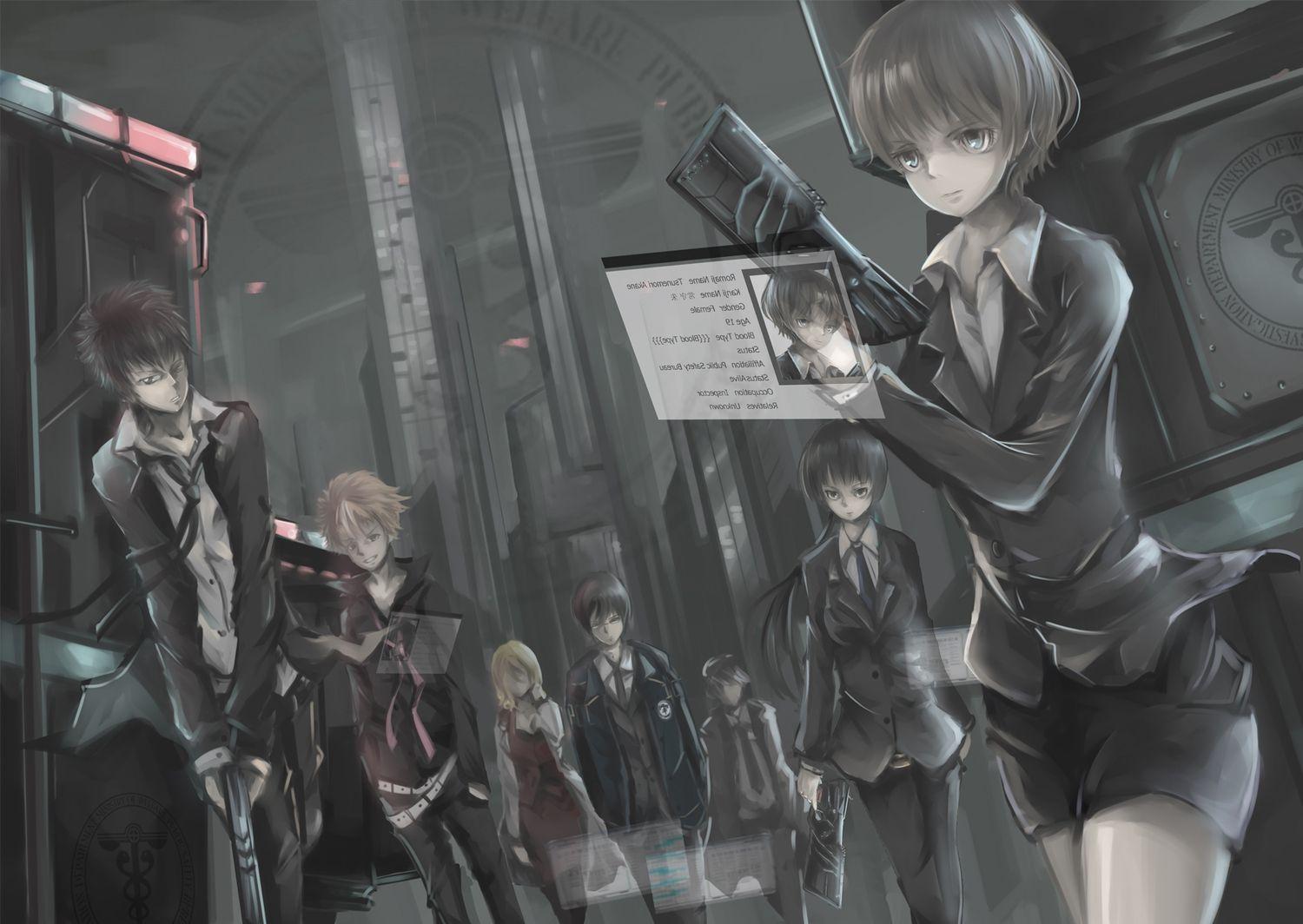 1500x1064 Kougami Shinya Psycho Pass Tsunemori Akane.