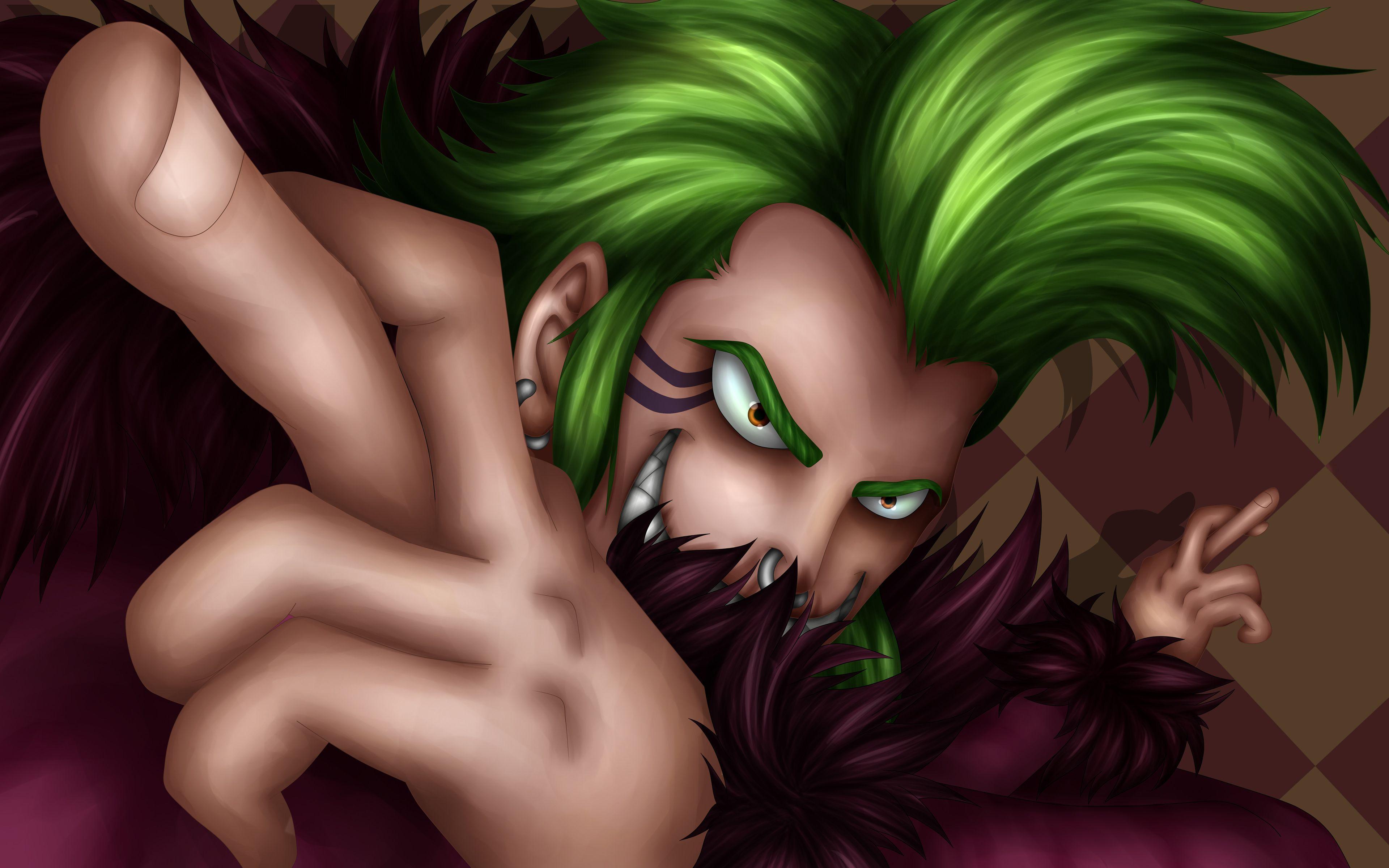 3840x2400 Download wallpaper Bartolomeo, 4k, manga, green hair, Barto Club