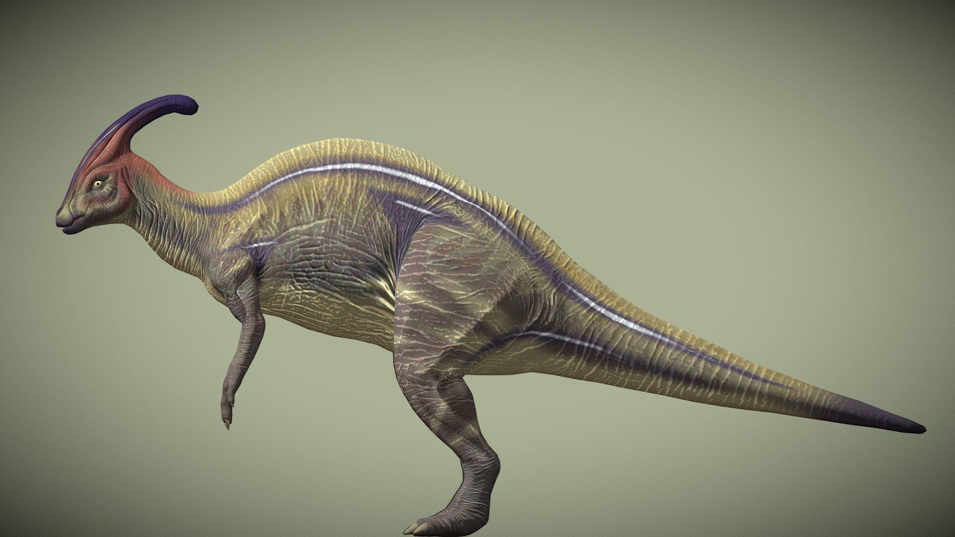 1920x1080 Jurassic Park: The Game Parasaurolophus Free 3D model by AllThingsSaurus [33613c7]