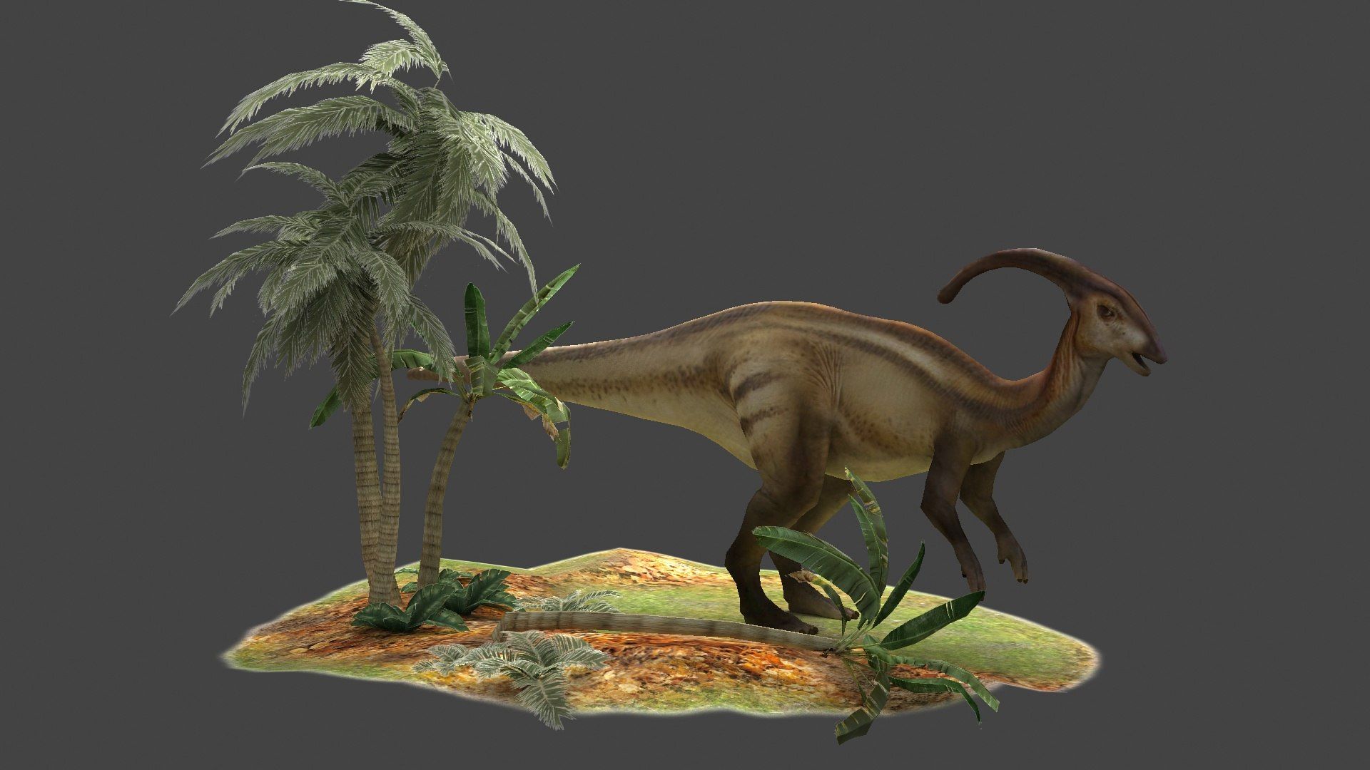 1920x1080 Parasaurolophus Dinosaur Cretaceous Herbivore 3D Model