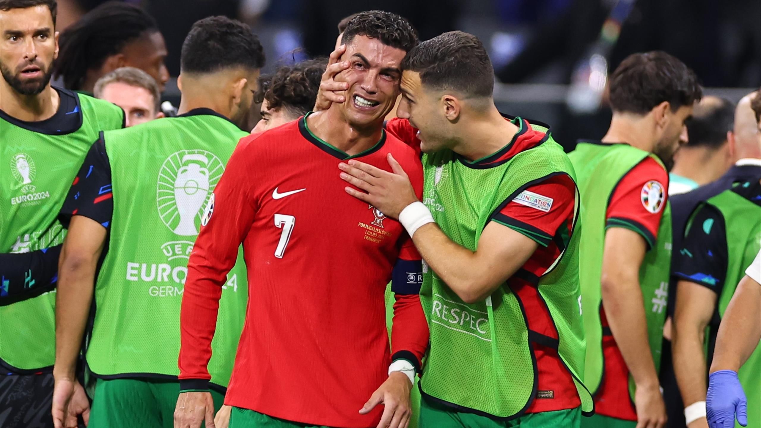 2560x1440 Cristiano Ronaldo In Tears After Missing Extra Time Penalty For Portugal At Euro Scores In Victorious Shoot Out