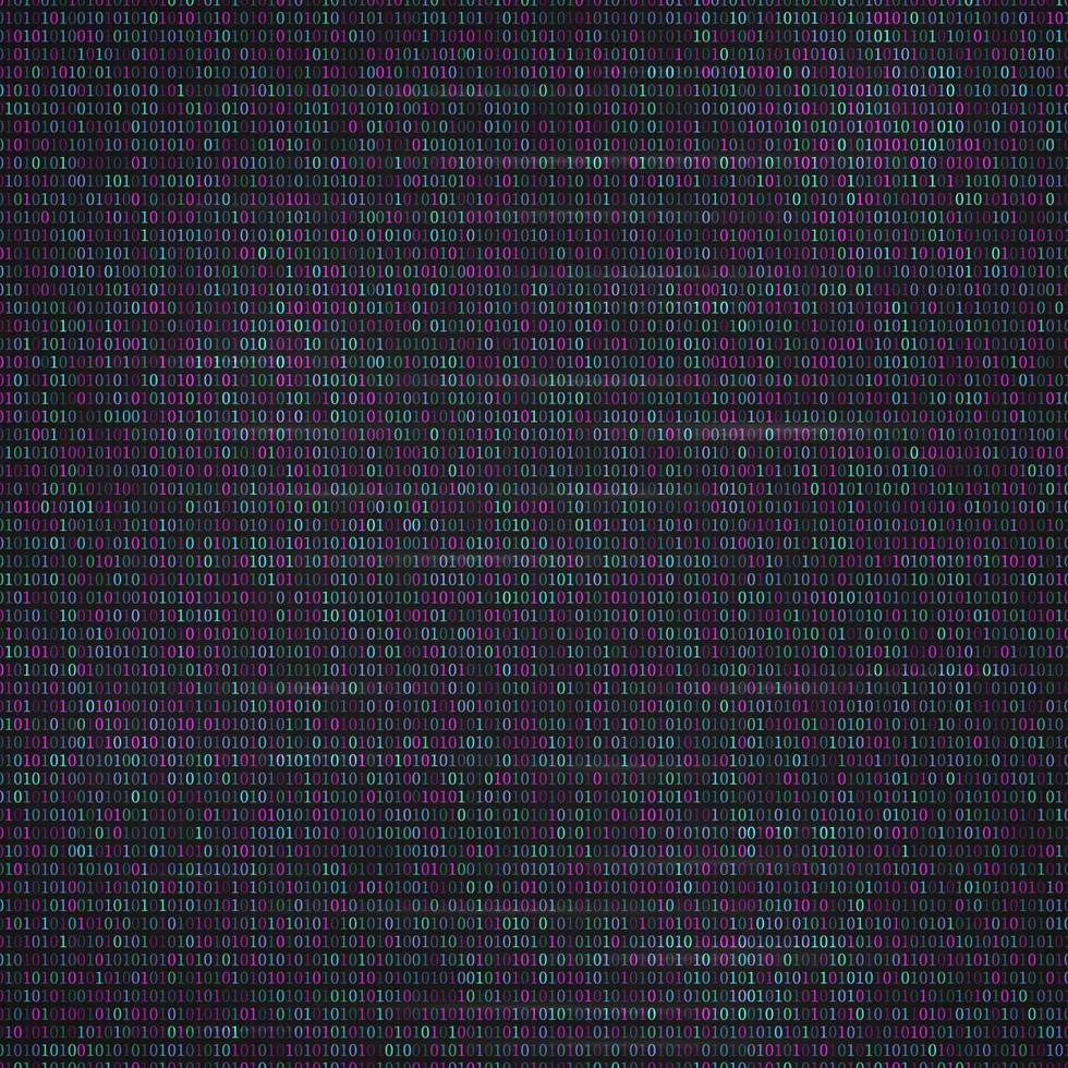 980x980 Binary code background. Programming code. Dark net or big data theme. Digital web technology.Bright neon colors matrix backdrop vector illustration. Easy to edit template for your design projects. 9859569 Vector Art