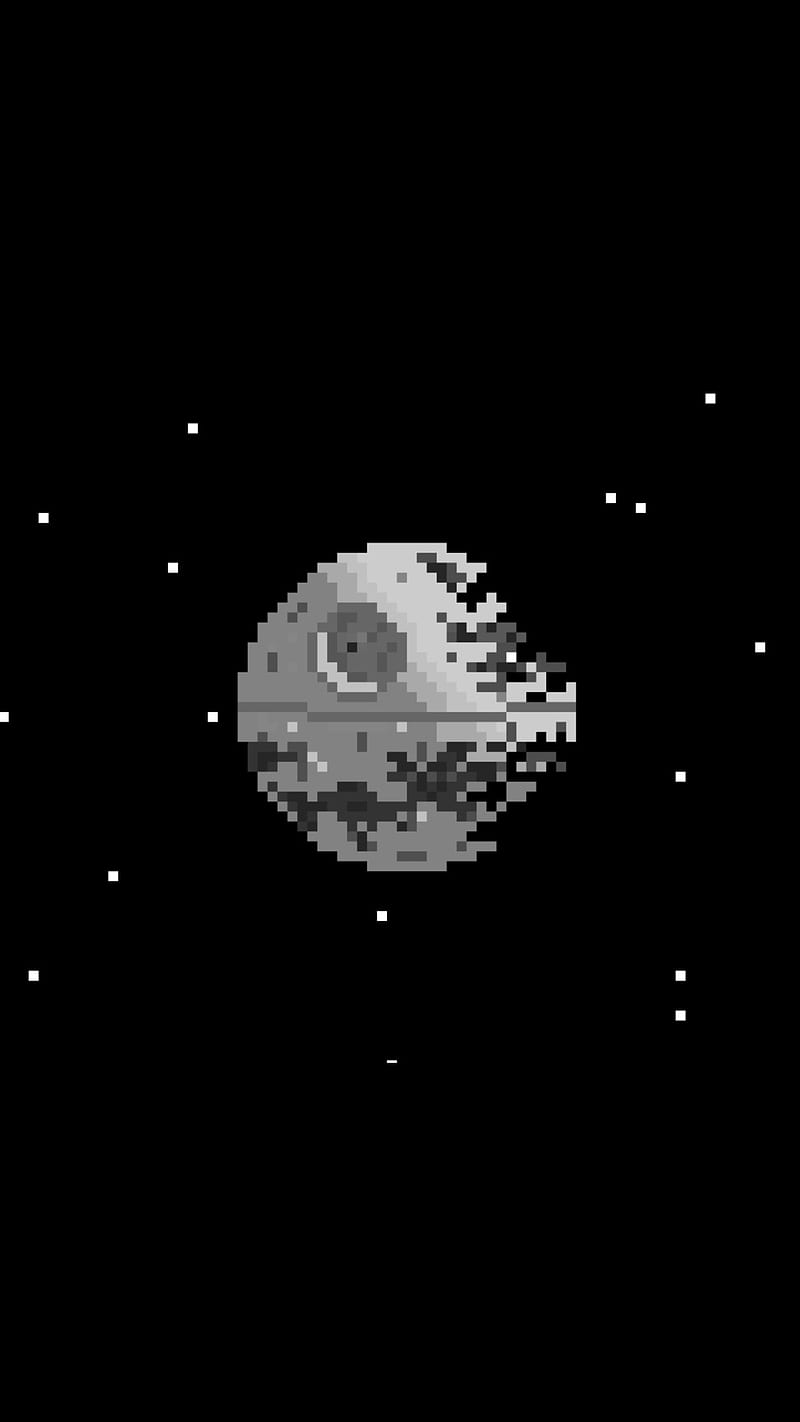 800x1422 Pixel Death Star, pixelart, starwars, HD phone wallpaper