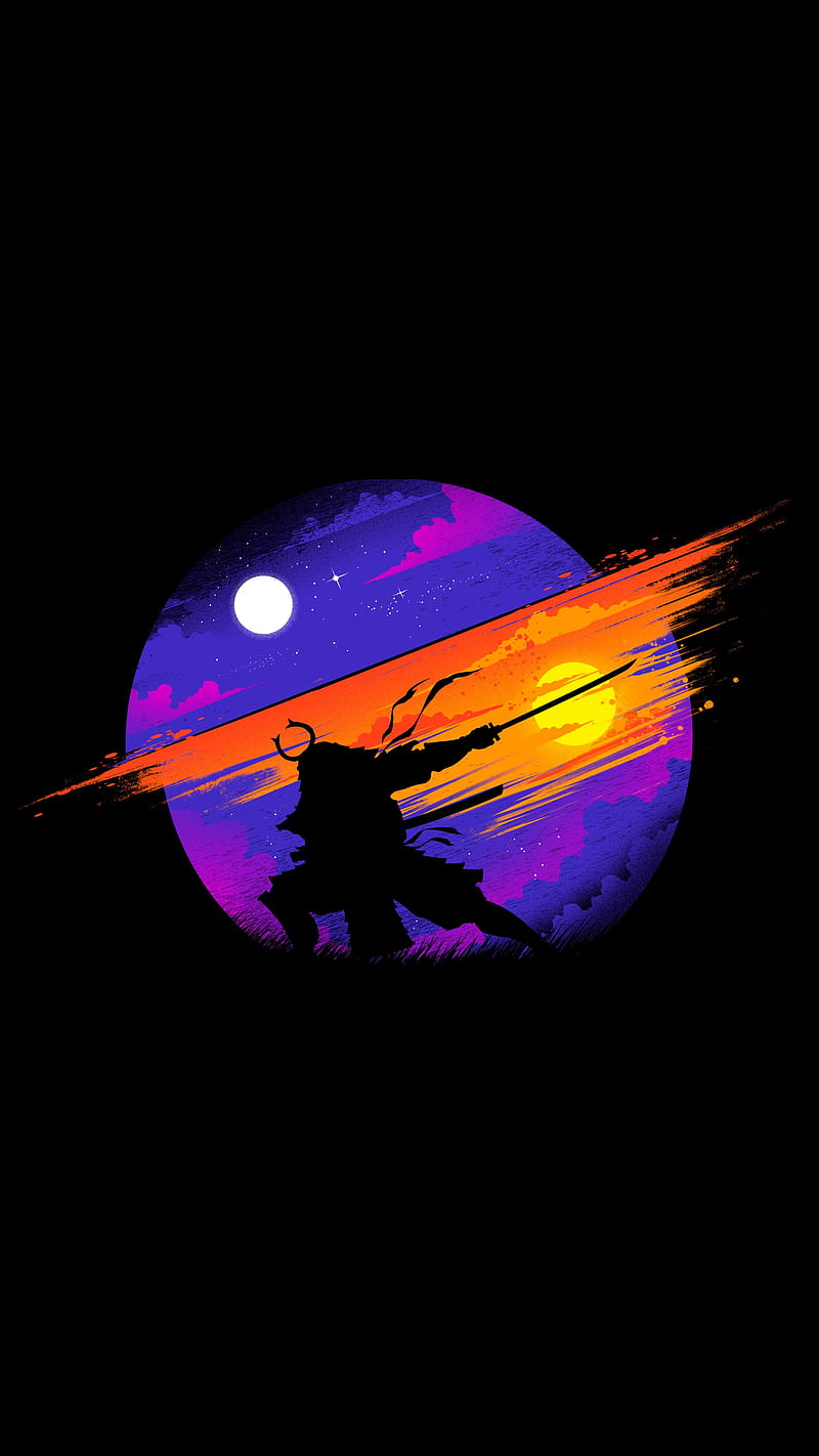 800x1422 Sunset samurai, samurai, sunset, HD phone wallpaper