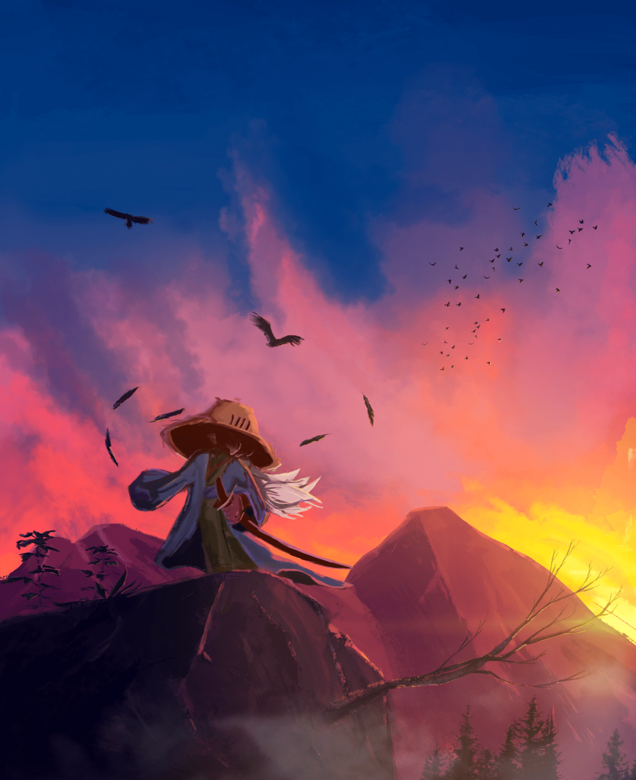1280x1570 Samurai Sunset By Onyx Stone On Newgrounds