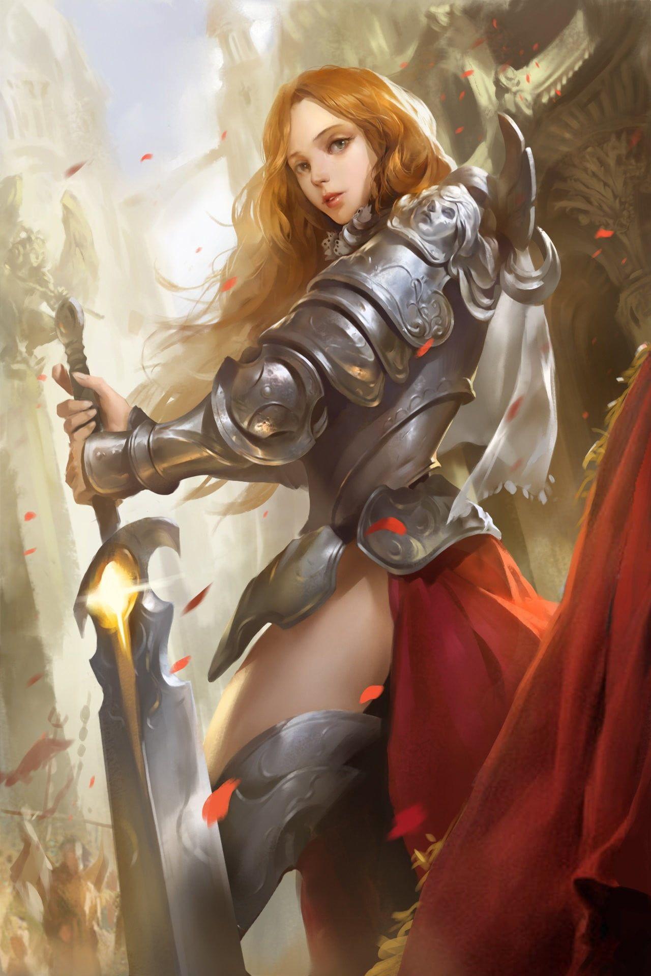 1280x1920 Female anime character 3D wallpaper, anime, anime girls, warrior