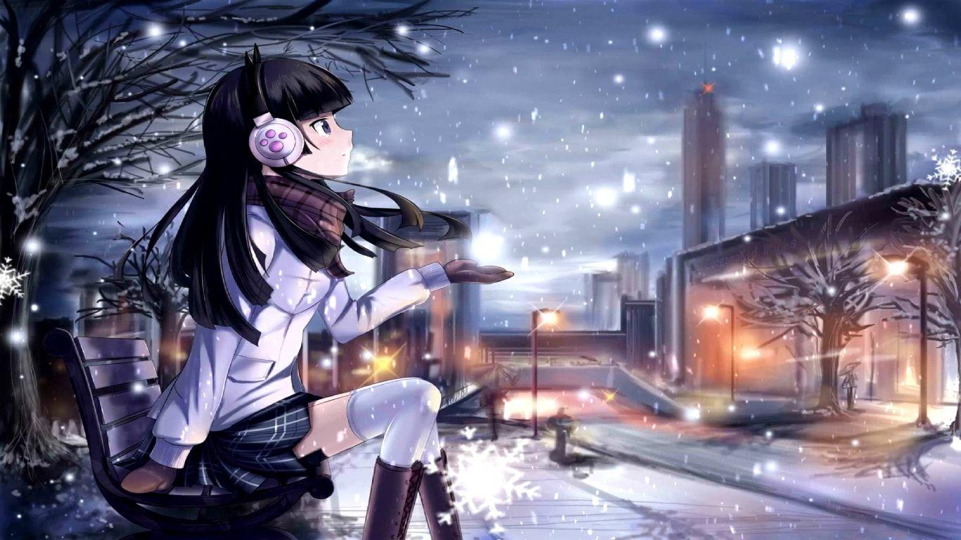 1366x768 Download Anime Girl Snowfall [4K 60FPS] Wallpaper Engine FREE. Download Wallpaper Engine Wallpaper FREE