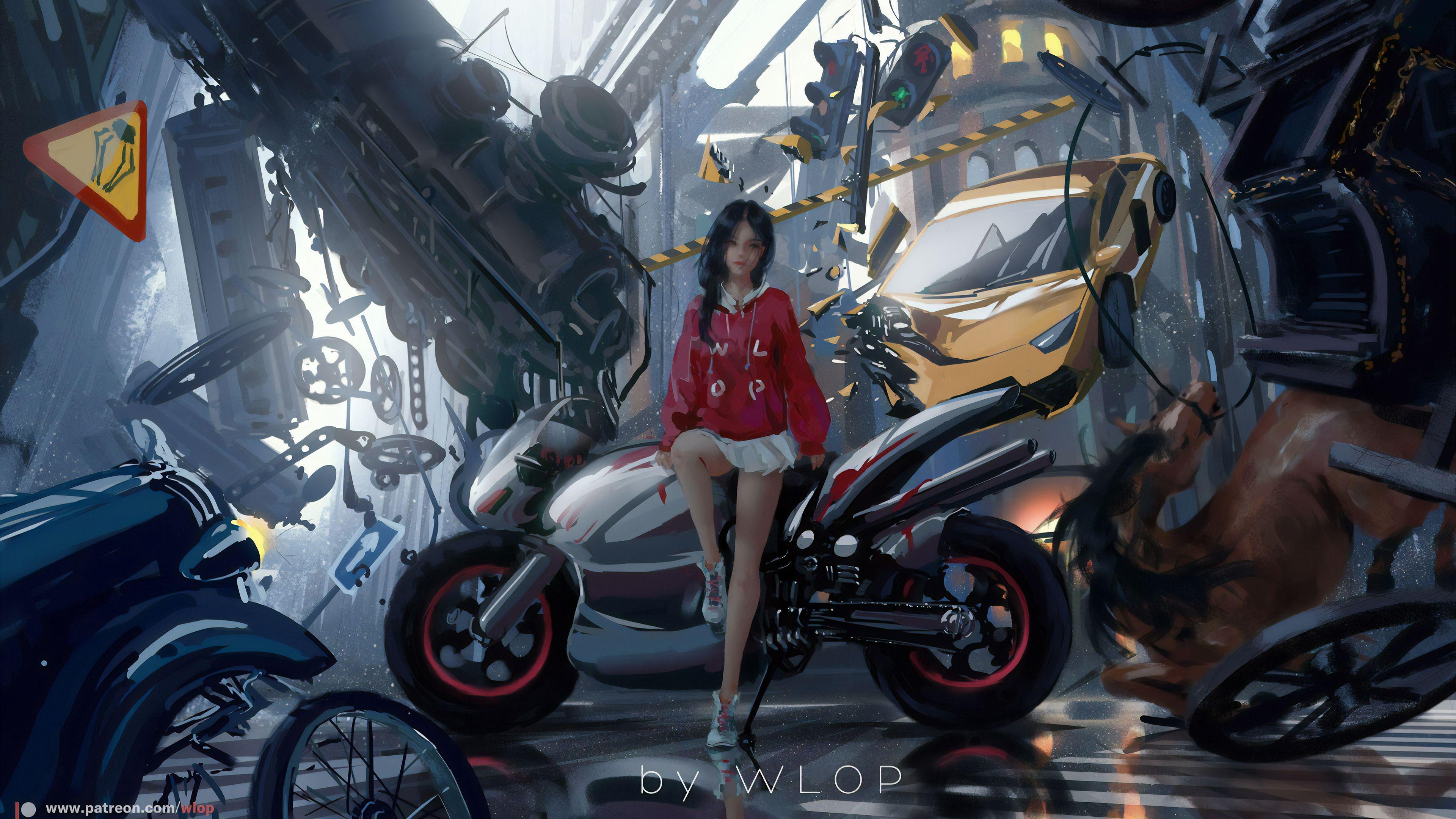3840x2160 Wallpaper 4k Anime Biker Girl 4k Wallpaper, Anime Girl Wallpaper, Anime Wallpaper, Artist Wallpaper, Artwork Wallpaper, Wallpaper, Digital Art Wallpaper, Hd Wallpaper