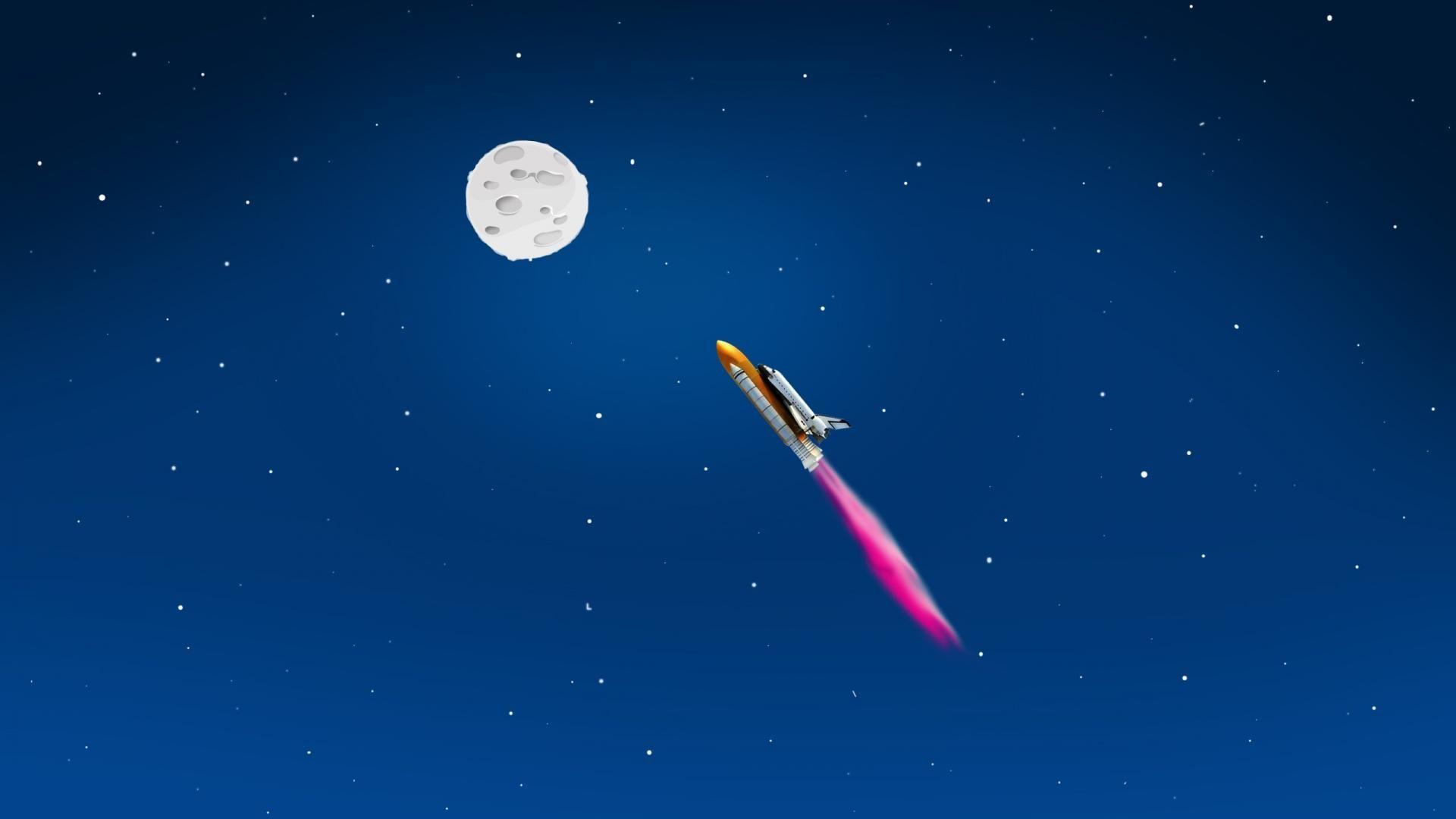 1920x1080 A Rocket to the Moon hình nền.  Tên lửa