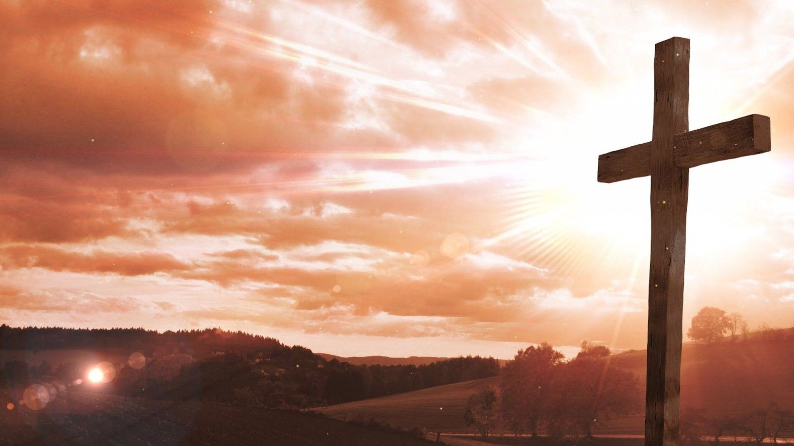 1600x900 Brown Wooden Cross During Faded Sunny Daytime HD Cross Wallpaper