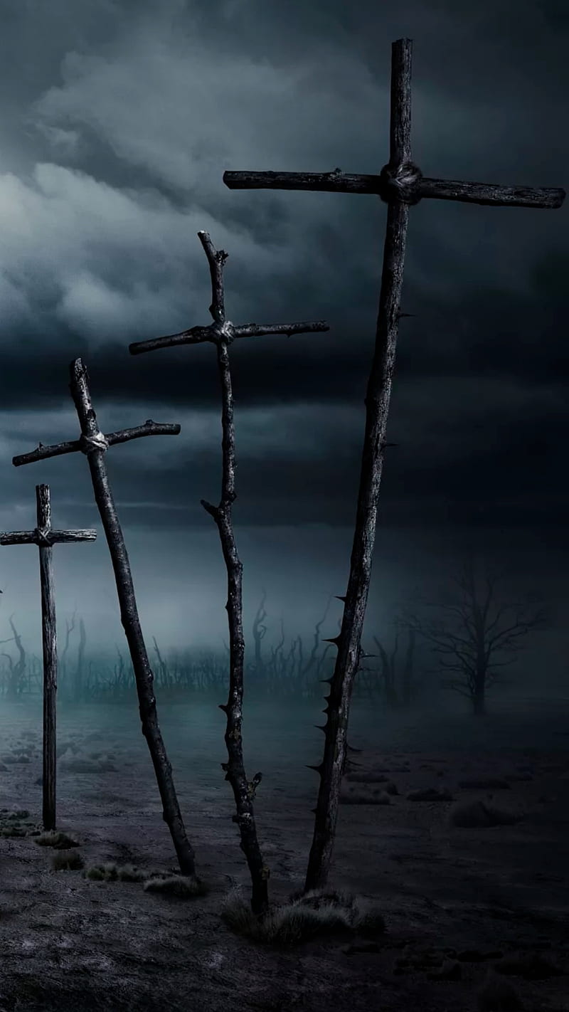 800x1422 Crosses, cloudy, christ, christian, wooden, cross, wood, HD phone wallpaper