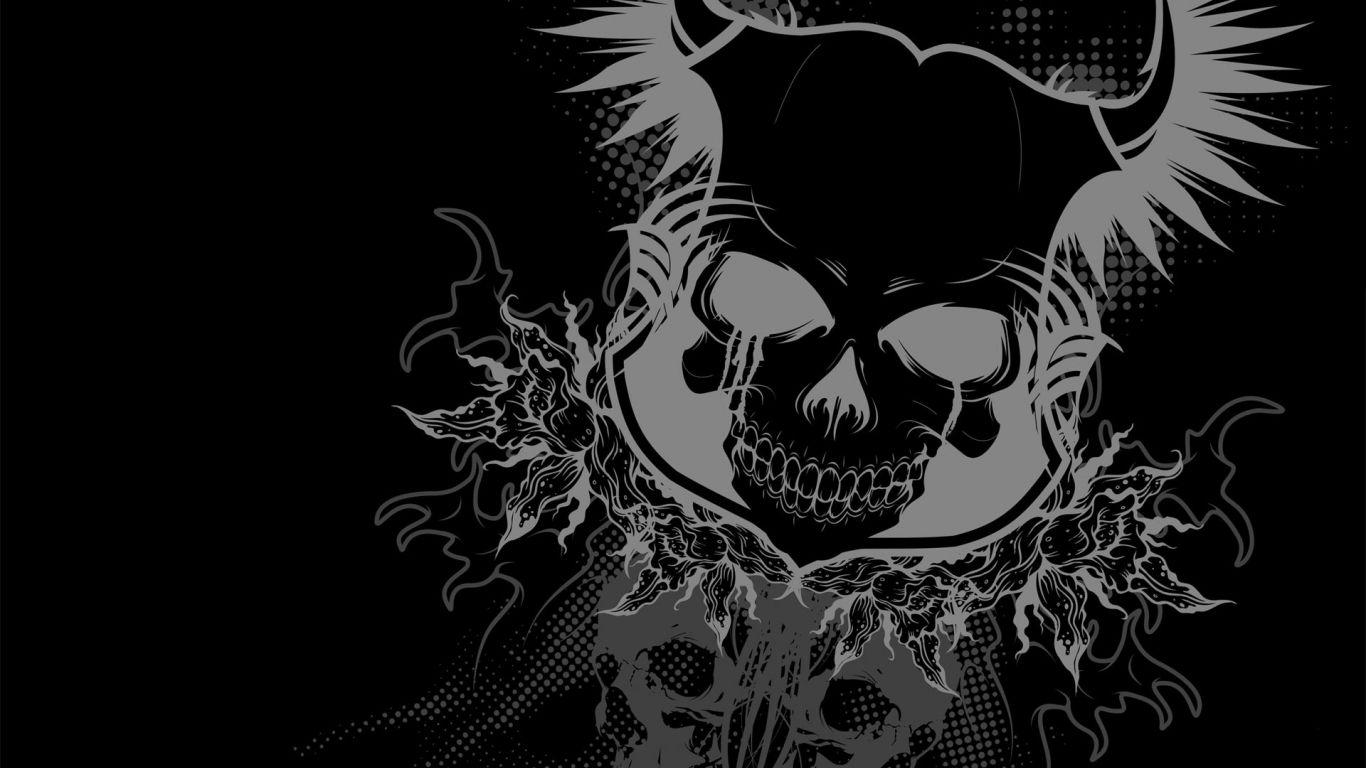 1366x768 Free download Satan Skull Wallpaper Satan Skull Myspace