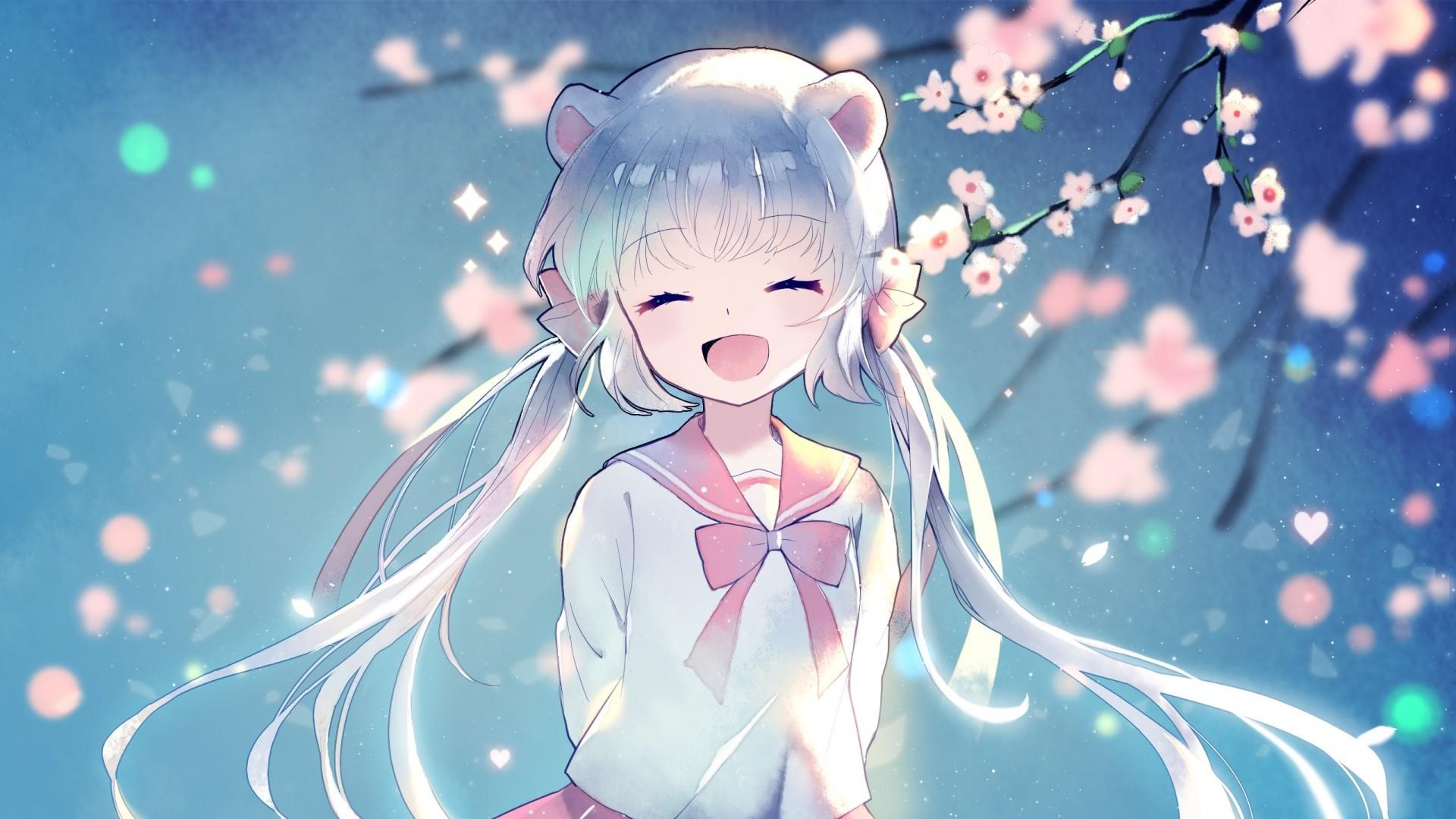1920x1080 Happy Anime Girl Wallpaper