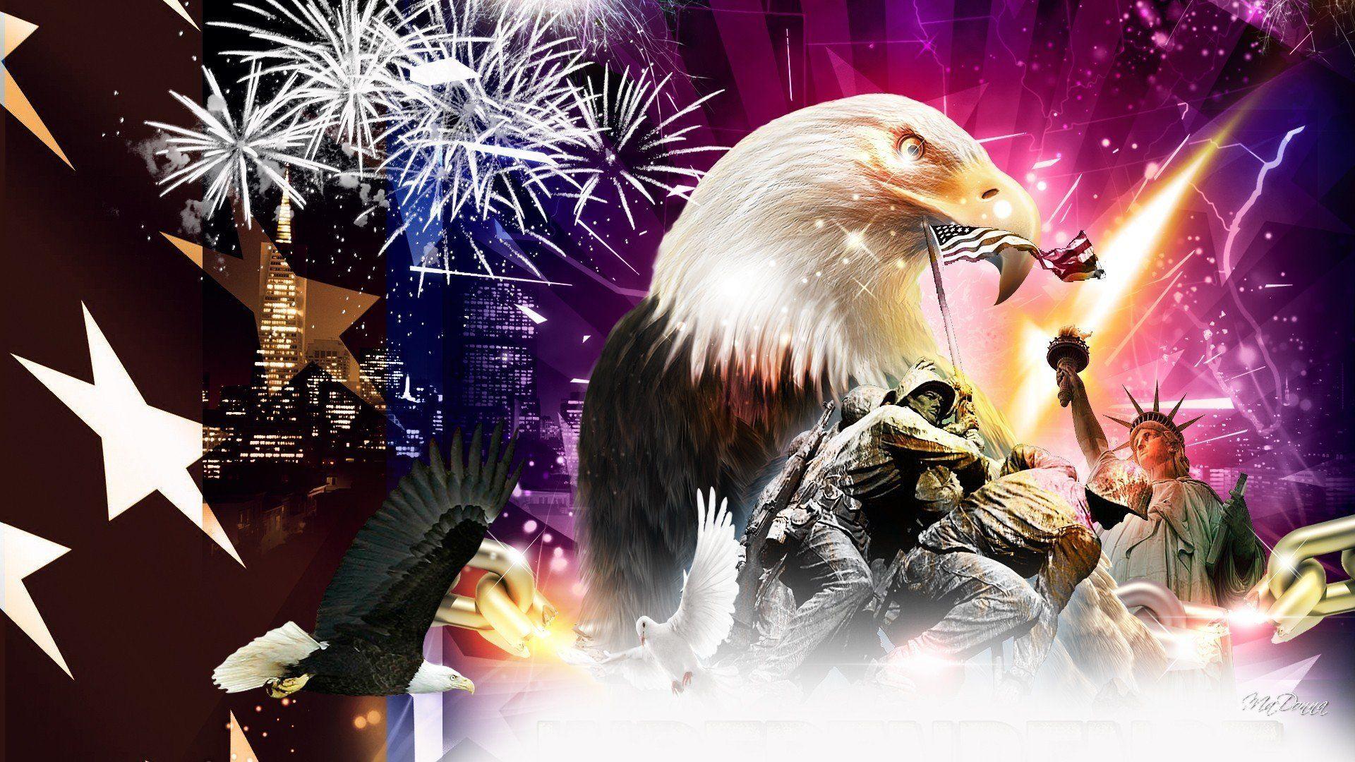 1920x1080 4th july fireworks eagle mood america usa wallpaperx1080