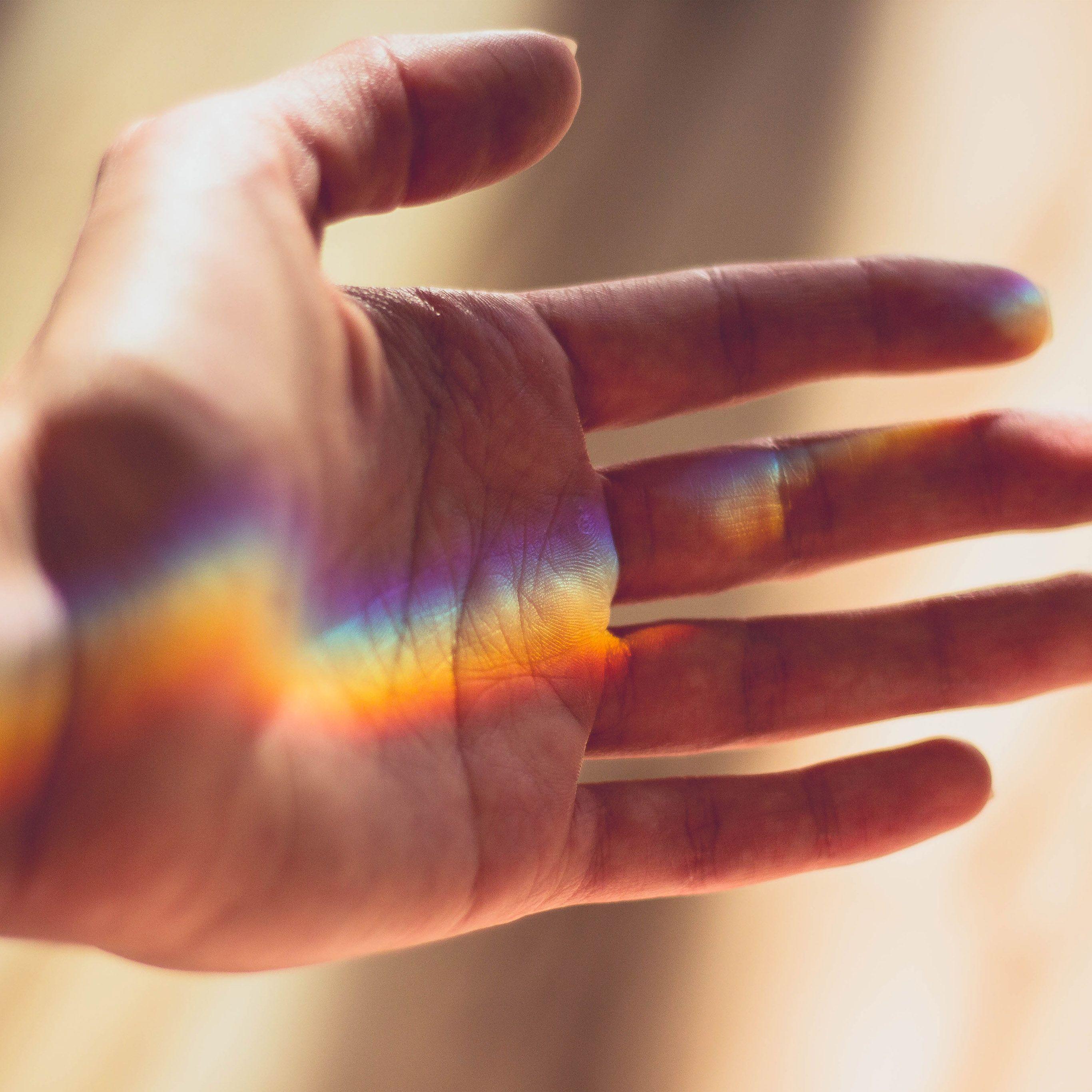 2732x2732 Rainbow Hand Warm Nature Wallpaper