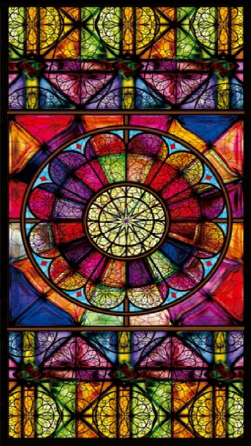 800x1422 HD stained glass church window wallpaper