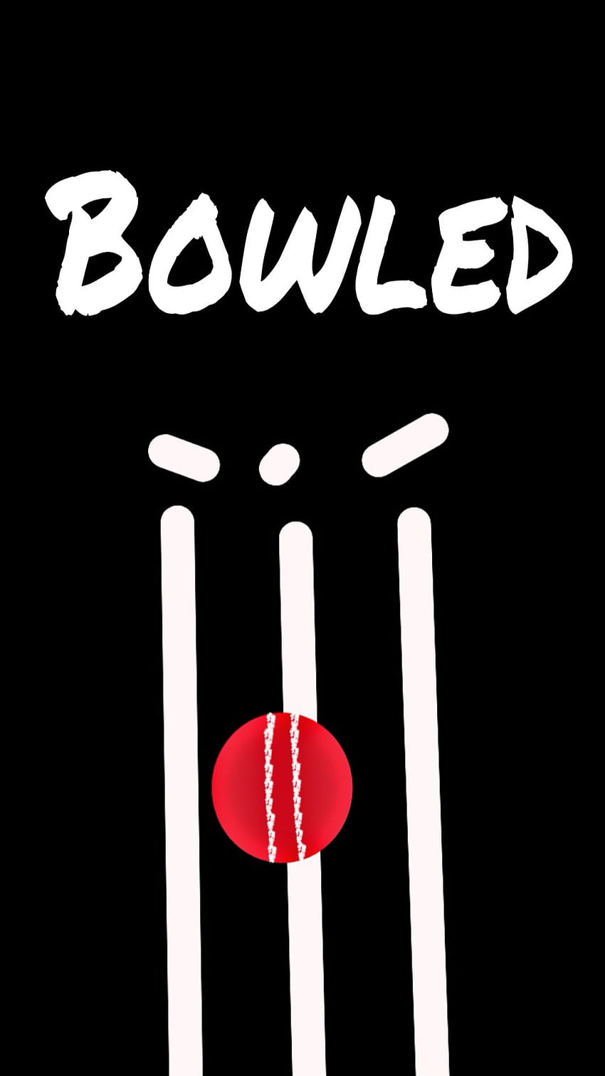 850x1512 Bowled, bat and ball, sports, black, Cricket, red, Cricket, black, cricket, sports, sports, black and white, black, Bowl HD phone wallpaper