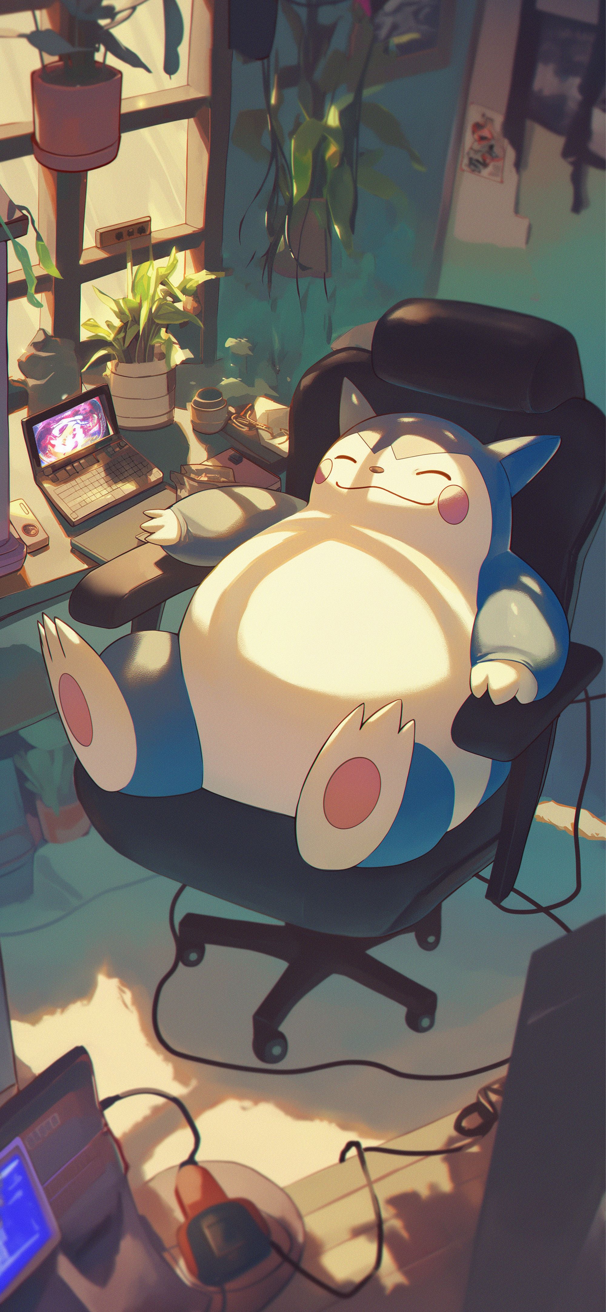 2000x4329 Dreamy Snorlax Peaceful Gamer Wallpaper