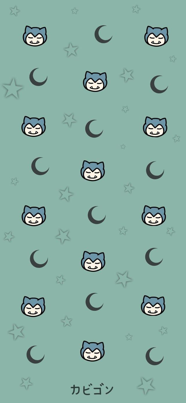 640x1385 Free Snorlax phone wallpaper I made! Original design & one with space for a clock