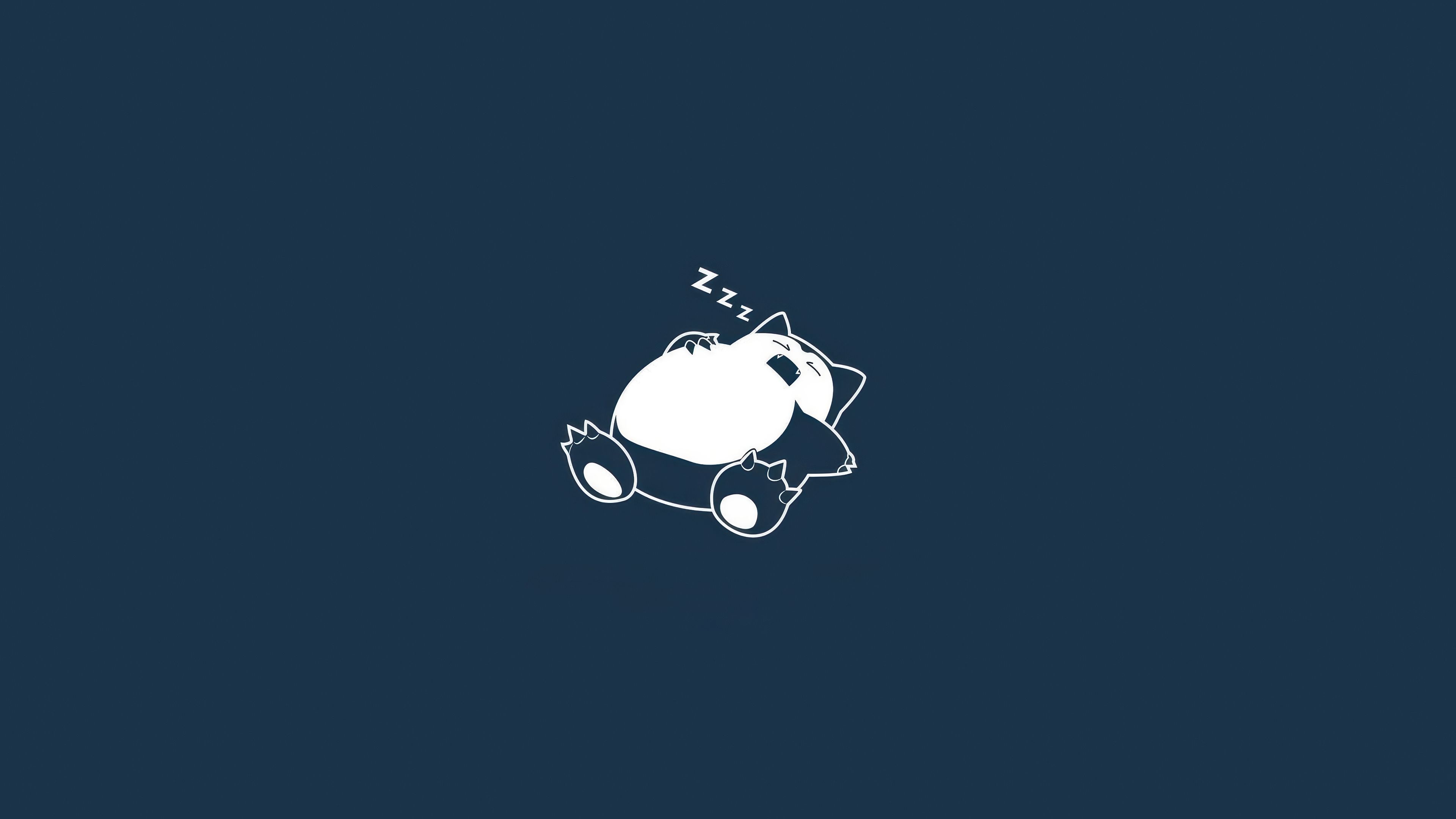3840x2160 Snorlax Sleeping Pokemon Minimalist Wallpaper 4K HD PC