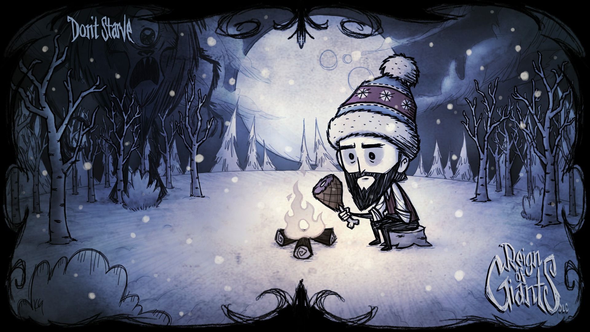 1920x1080 Wallpaper winter, hat, meat, Cyclops, winter, Wilson, Wilson, Don't Starve for mobile and desktop, section игры, resolution 1920x1080