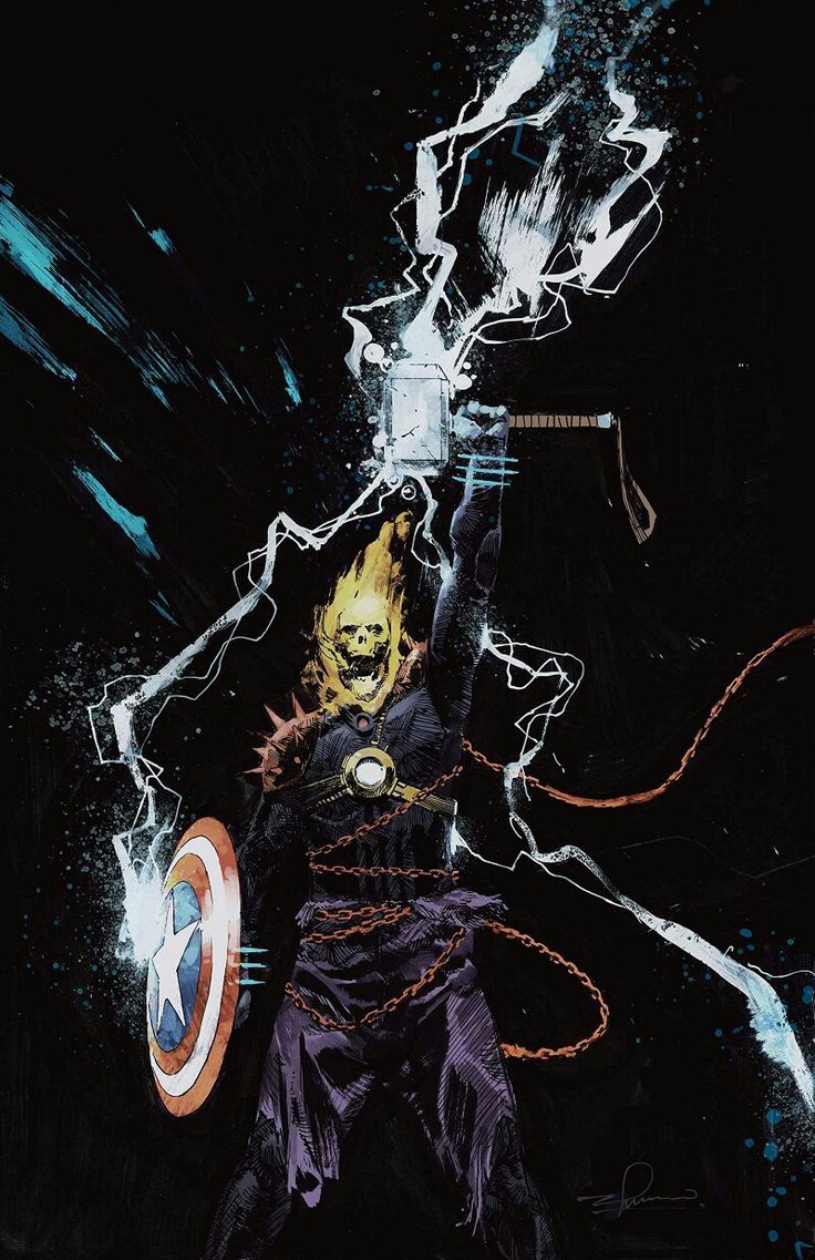 736x1137 Ghost Rider some Avengers' weapons
