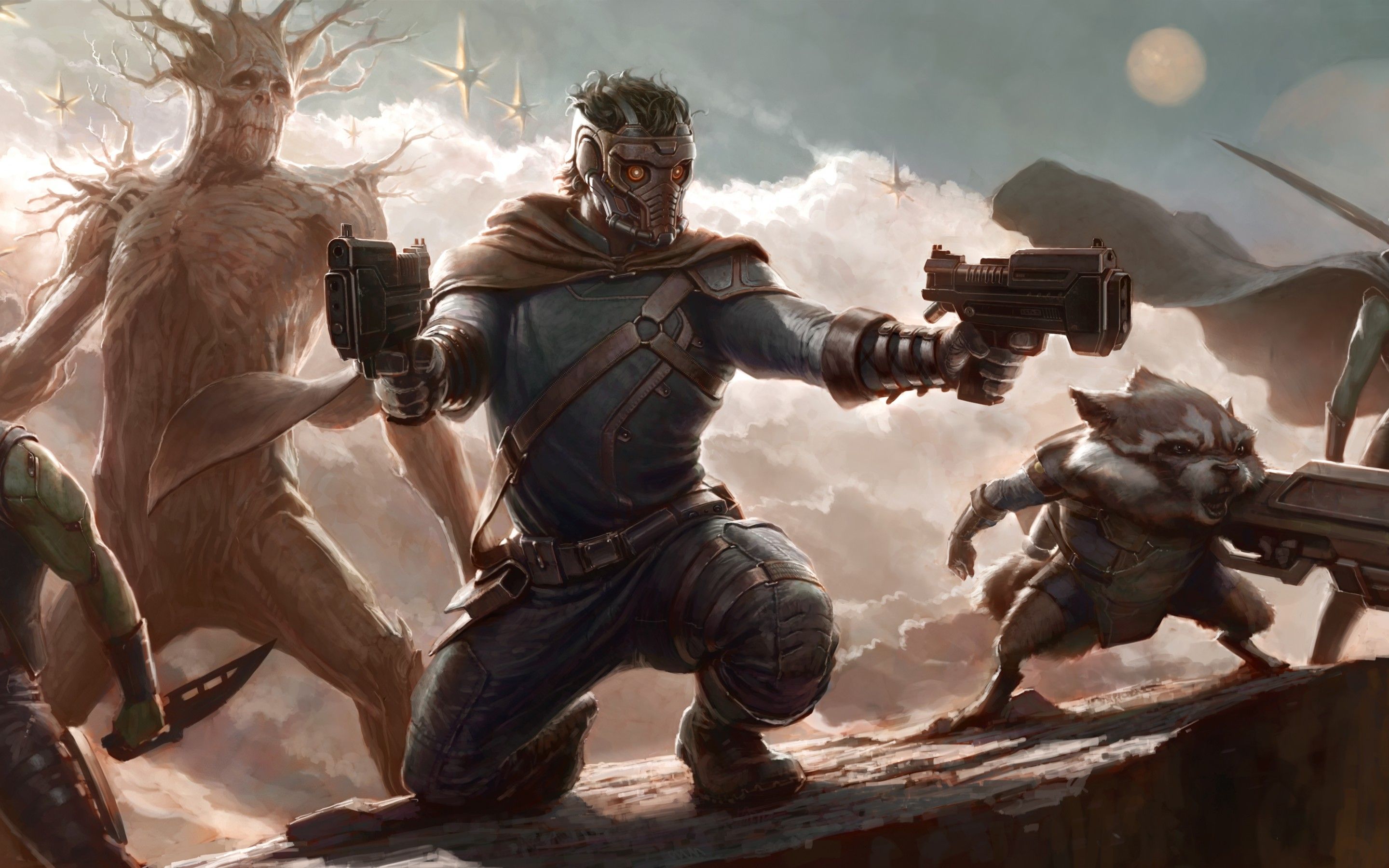 2880x1800 guardians, Of, The, Galaxy, Comics, Marvel, Superhero, Movies, Weapons, Gun, Weapon, Guns, Creature, Creatures, Sci fi, Science Wallpaper HD / Desktop and Mobile Background
