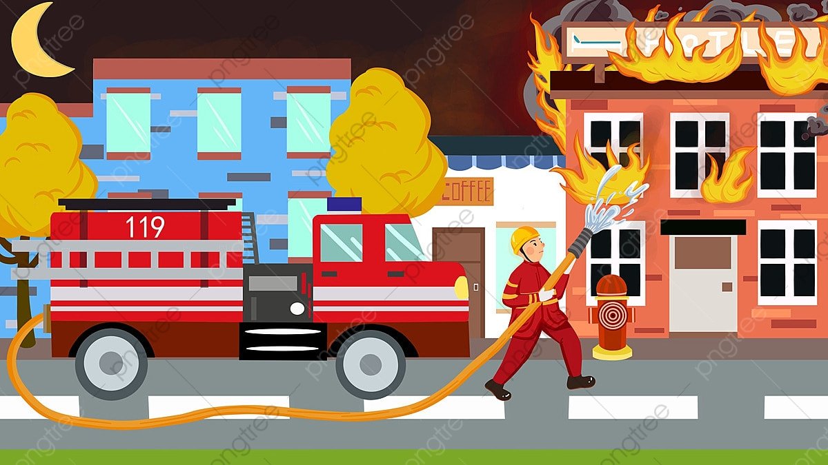 1200x675 Fire Safety Cartoon Fireman Illustration On Fire Publicity Day, Fire Prevention, Fire Safety, Fire Control Illustration Background And Wallpaper For Free Download