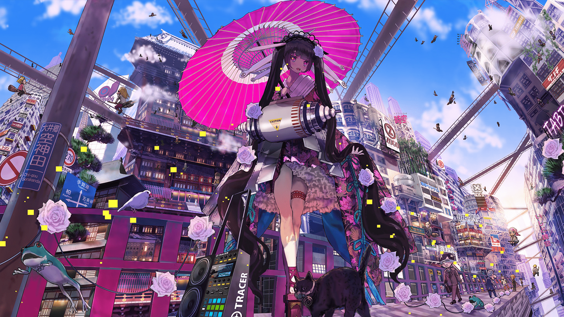 1920x1080 Anime Cyber City Dreamscape HD Wallpaper