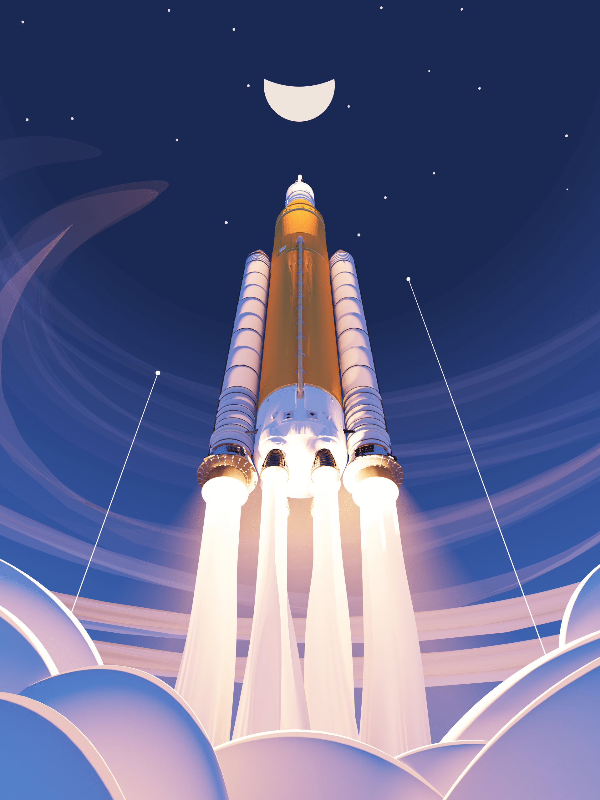1918x2558 Here's an illustration I made of the recent Artemis I launch