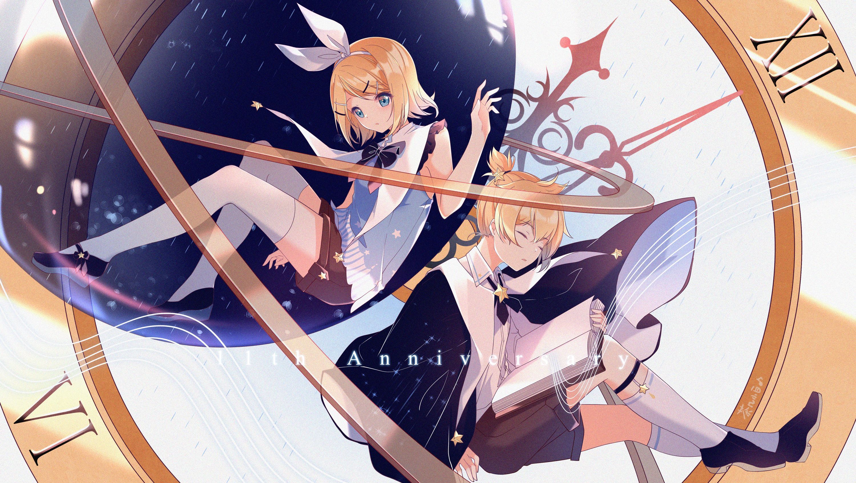 3000x1694 Desktop wallpaper: Anime, Vocaloid, Len Kagamine, Rin Kagamine 4K free download for PC. 1531926