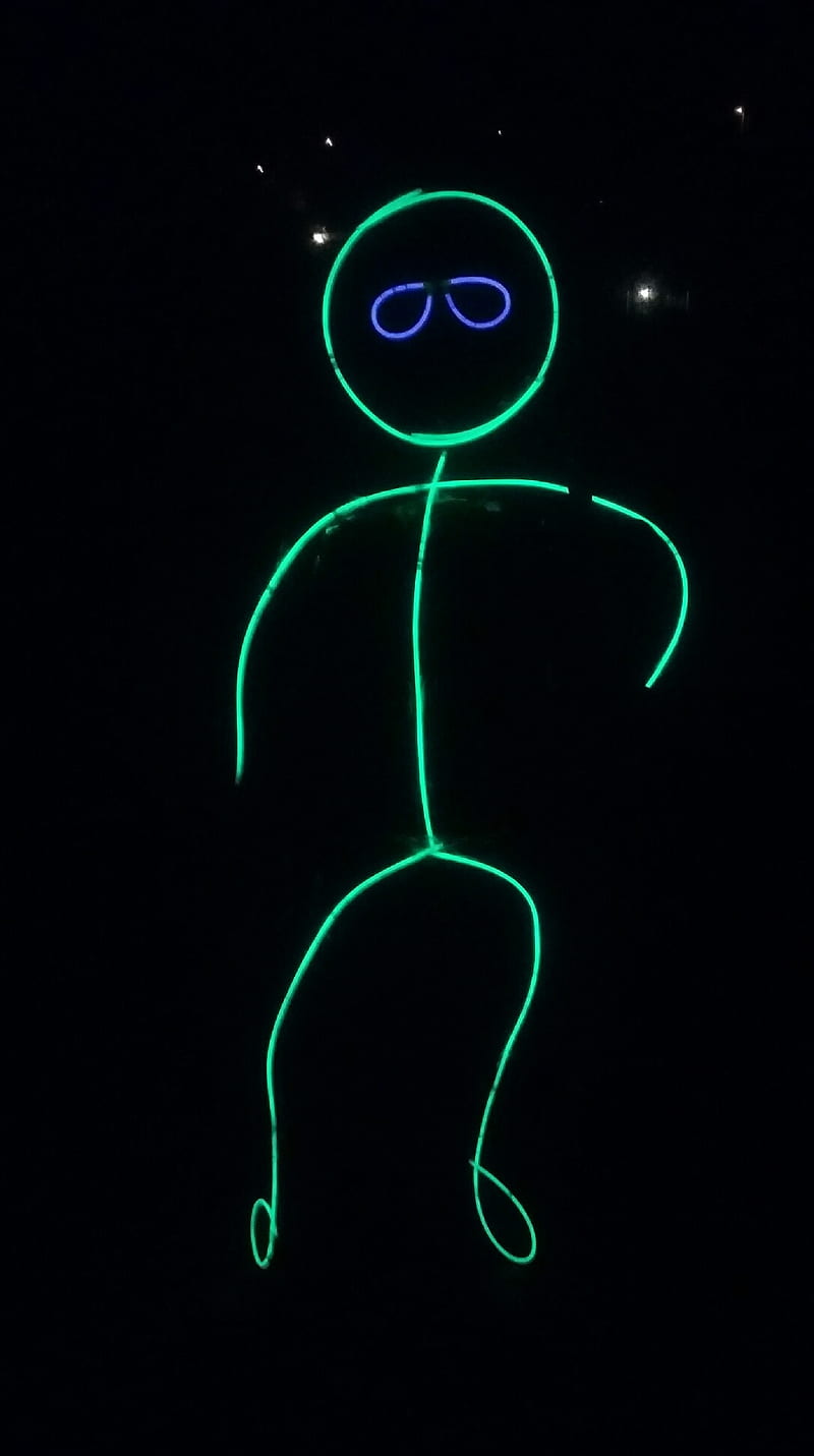 800x1431 Stickman, cool, funny, glow, neon, HD phone wallpaper