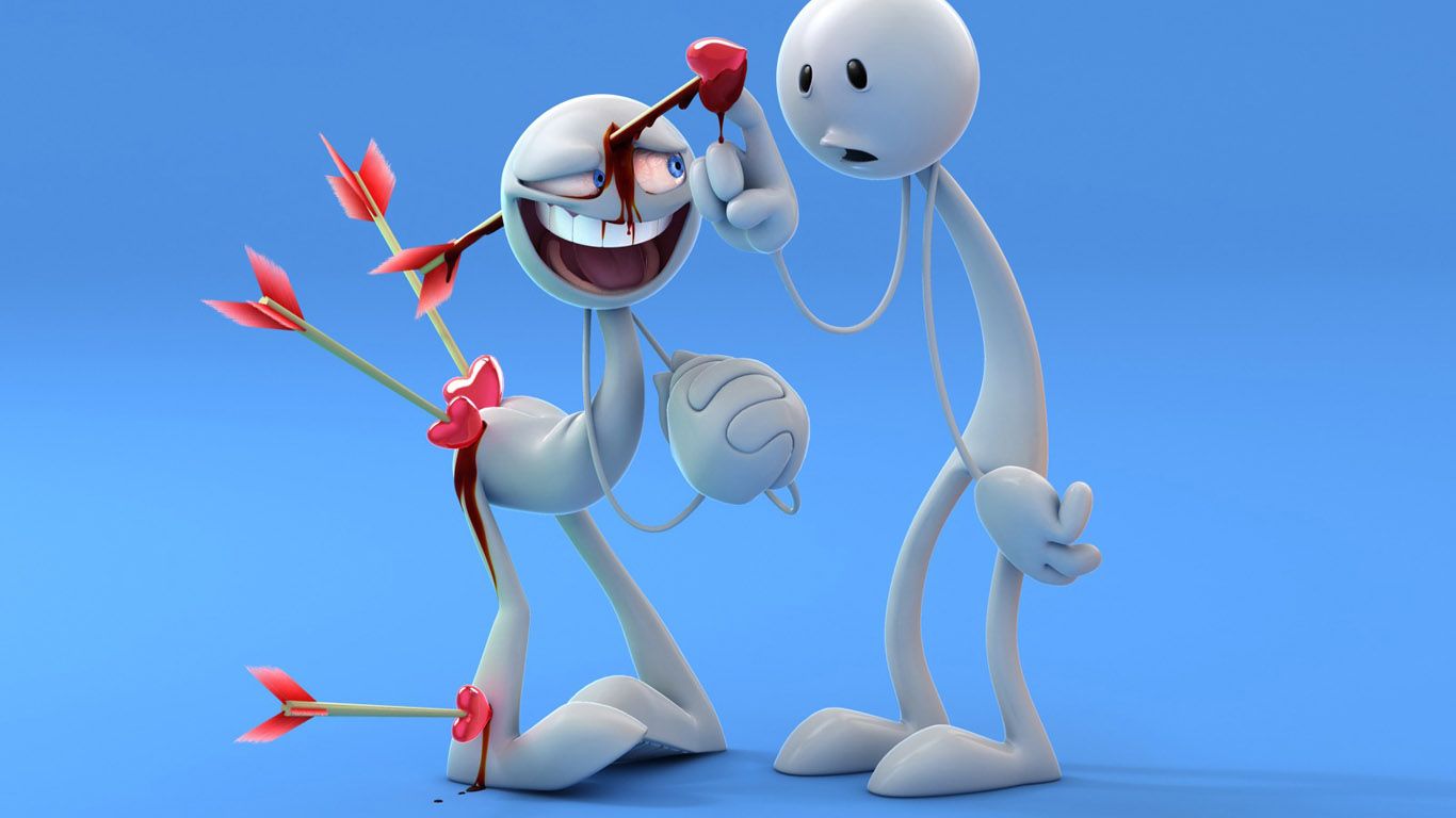 1366x768 Stick People Wallpaper