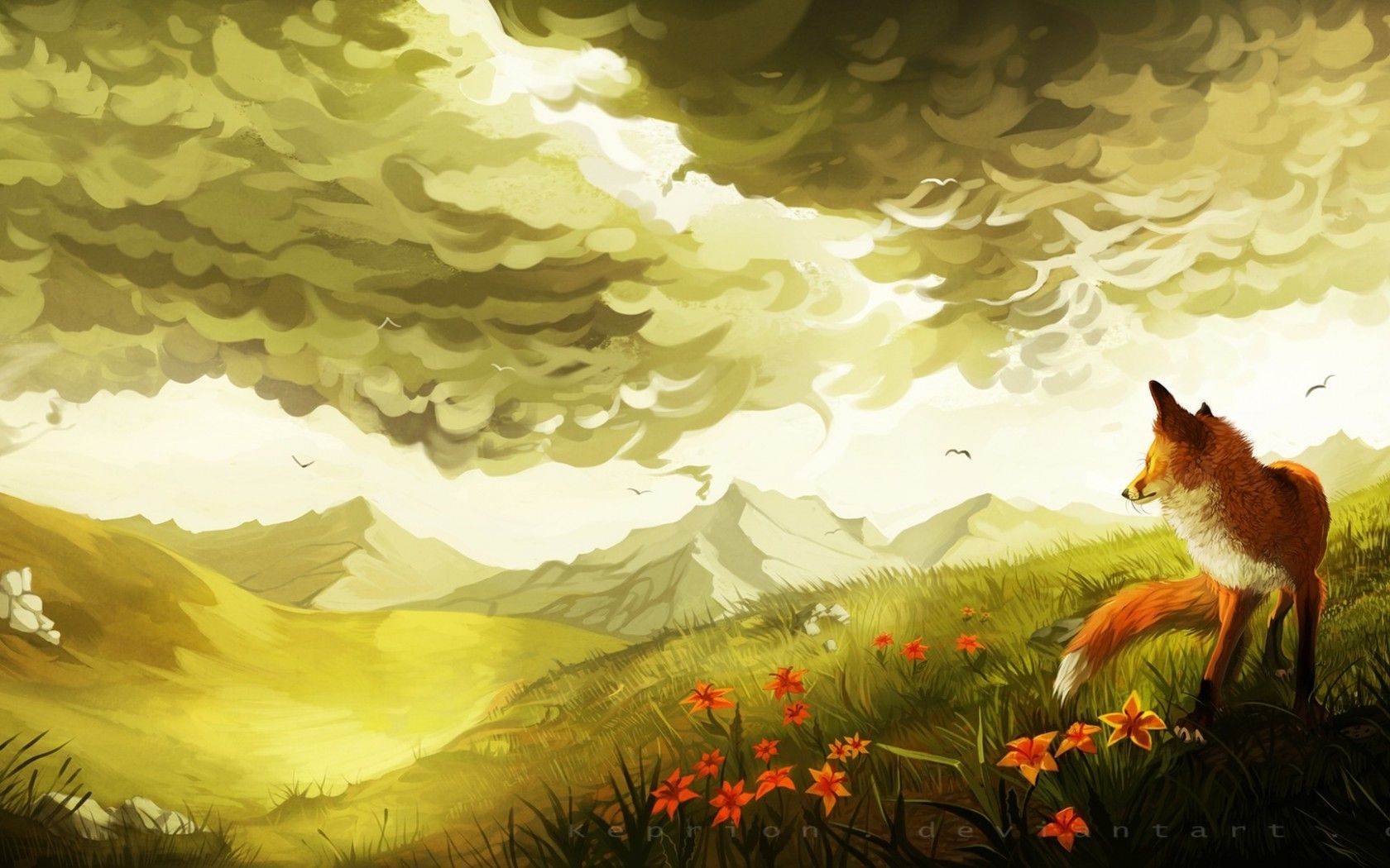 1680x1050 Fox Art Wallpaper 07916
