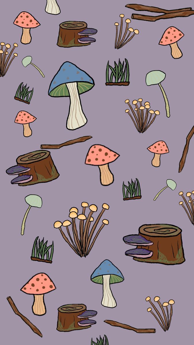 675x1200 Mushroom Forest Wallpaper